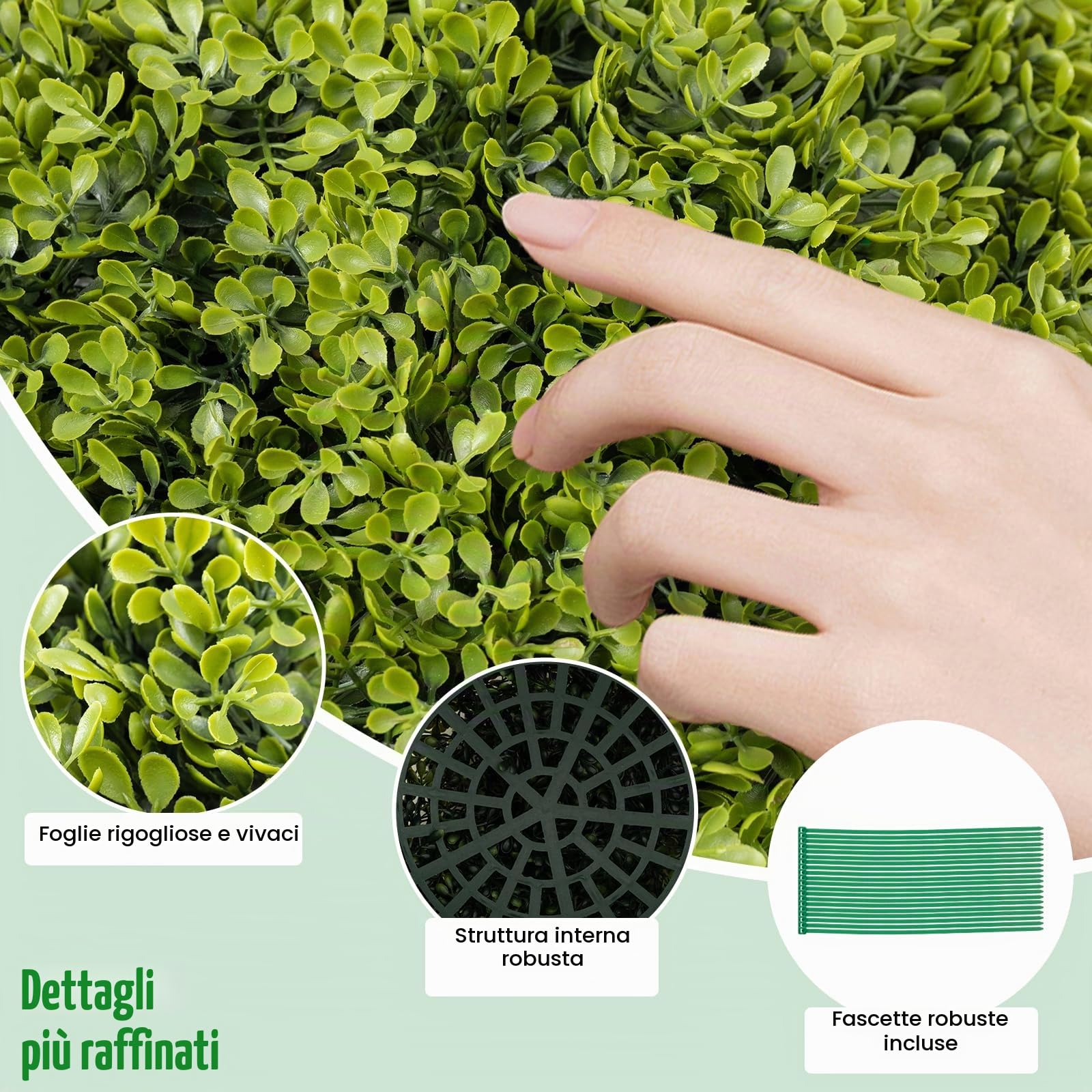 GIANTEX Juego de 2 Bolas Decorativas de Planta Artificial, Plantas Esféricas de 50 cm, con Hojas Simuladas Resistente al Sol, Planta Decorativas para Balcón, Patio, Hogar, Boda (50 cm)