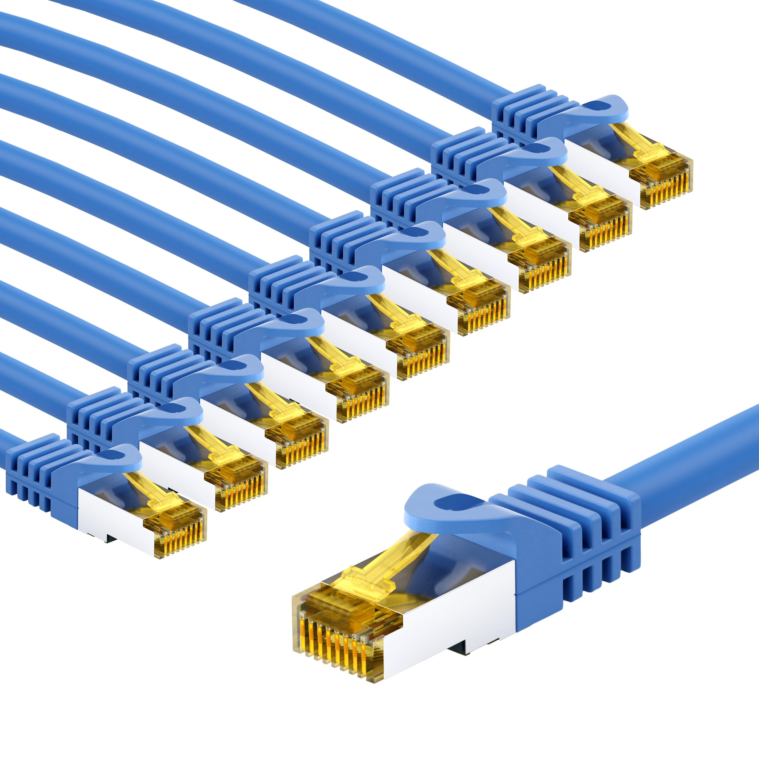 goobay 66069 CAT7 Network Cable Set of 10/Patch Cable Shielded S/FTP/CU Ethernet Cable, PiMF