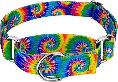 Miniatura 6 de Country Brook Petz - Collar para perro Martingala con salpicaduras de pintura, colección Groovy con 11 diseños lejanos (tamaño mediano, 1 pulgada de