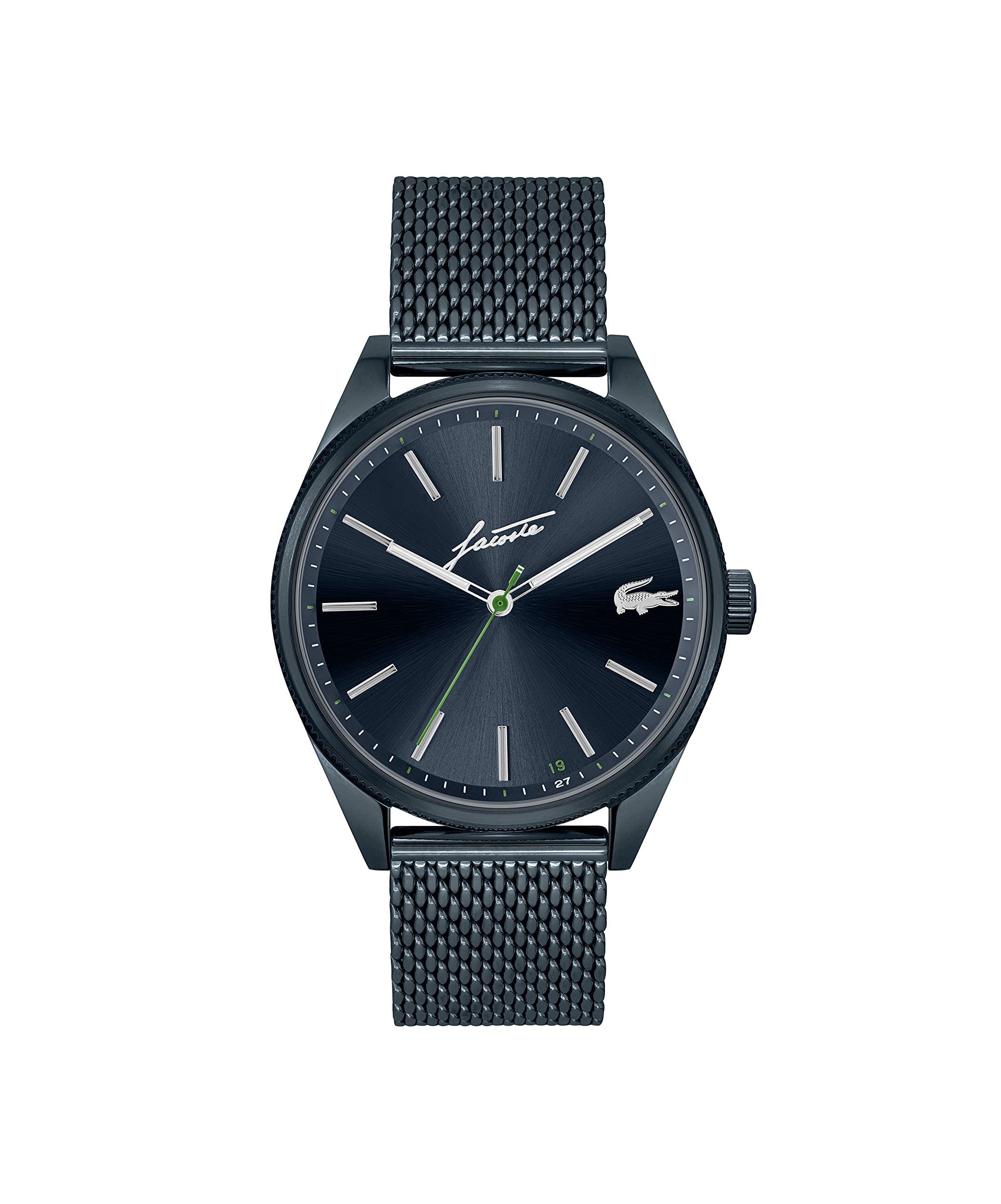 Lacoste Men's Quartz Watch with Stainless Steel Strap, Ionic Plated Blue, 20 (Model: 2011145)