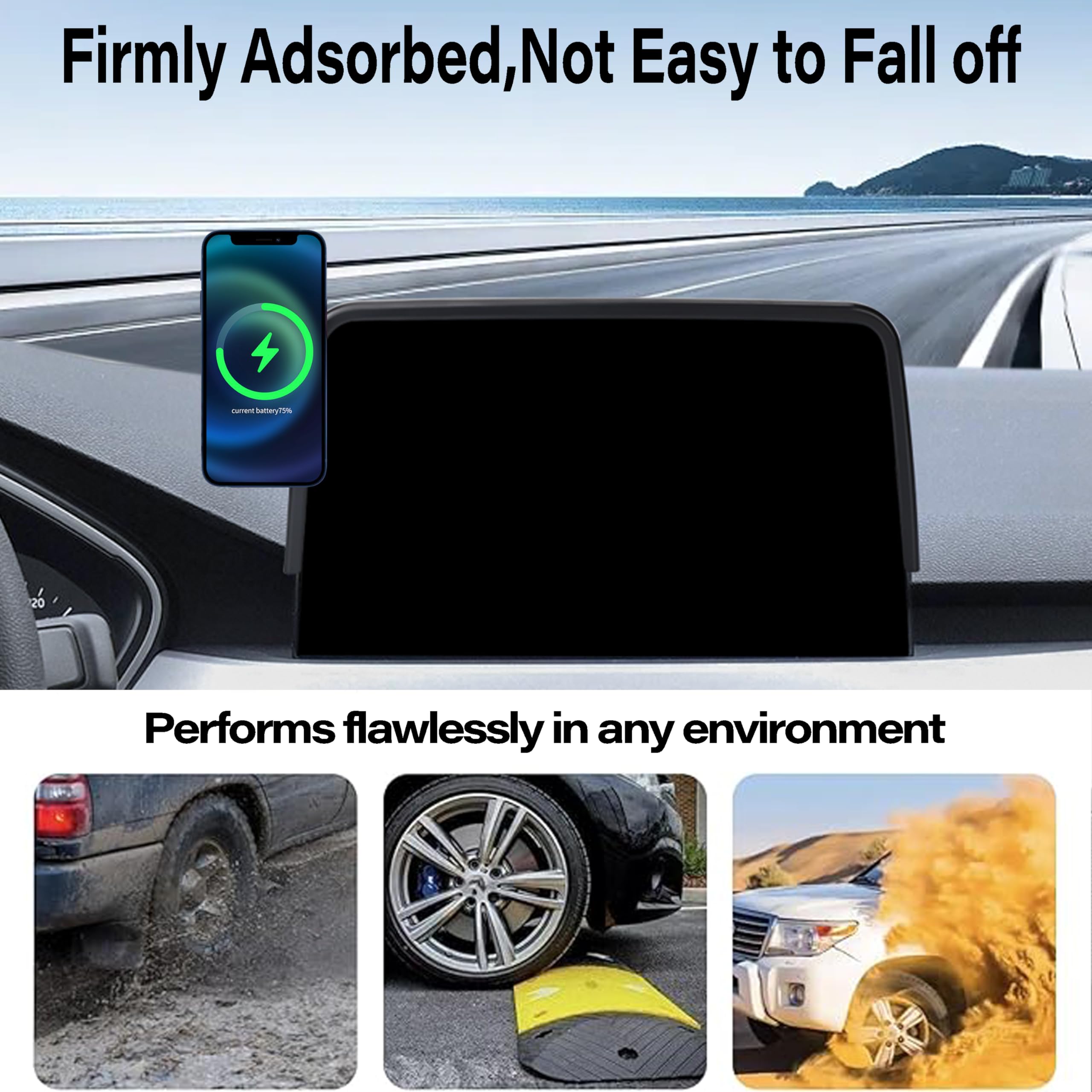 Supporto per telefono da auto con caricabatterie wireless per Ford Escape 2020-2025, si applica a clip fissa per schermo da 8 pollici, rotazione a 360 ° con Magsafe