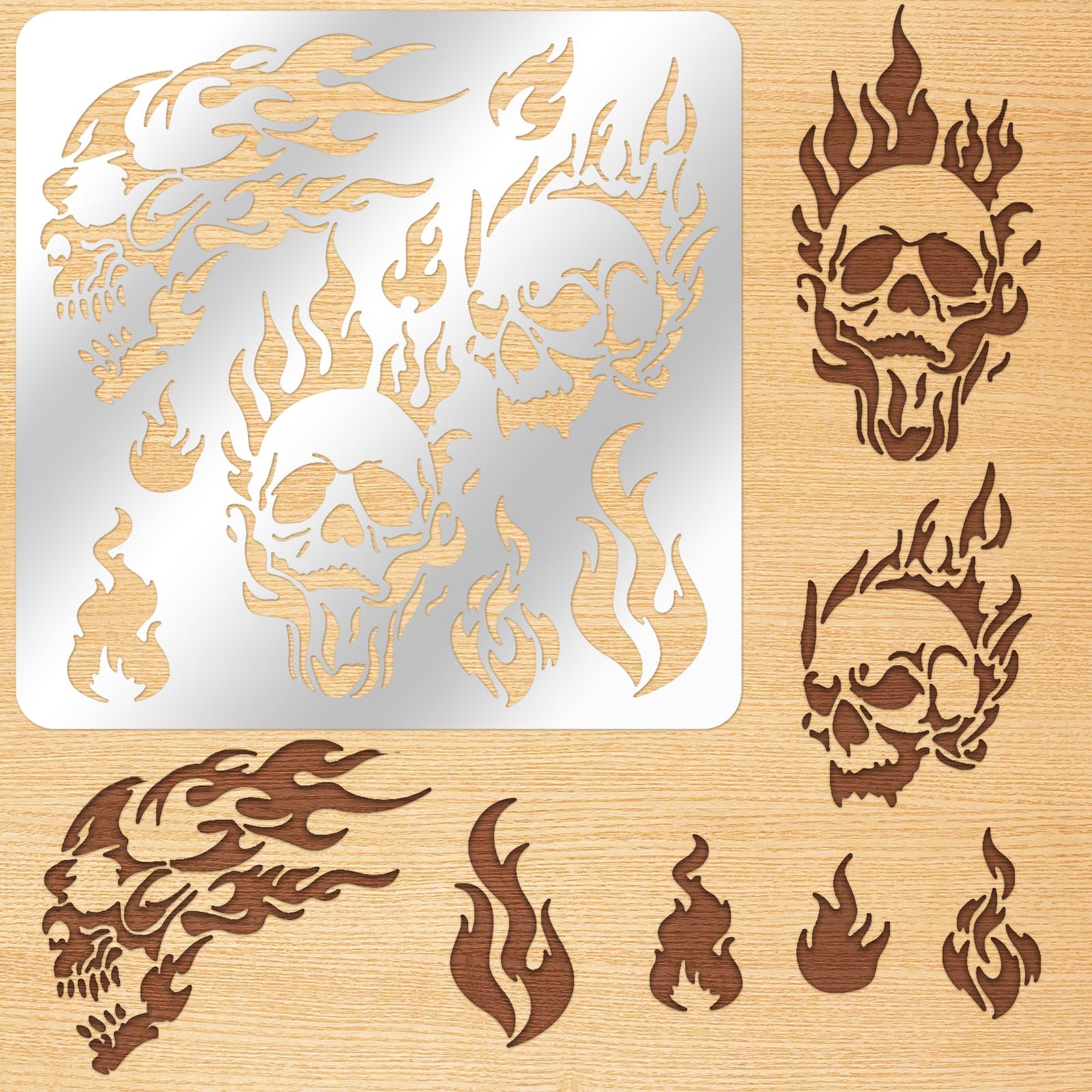 Herterich Products Airbrush Schablone Skull Totenköpfe Schädelhaufen