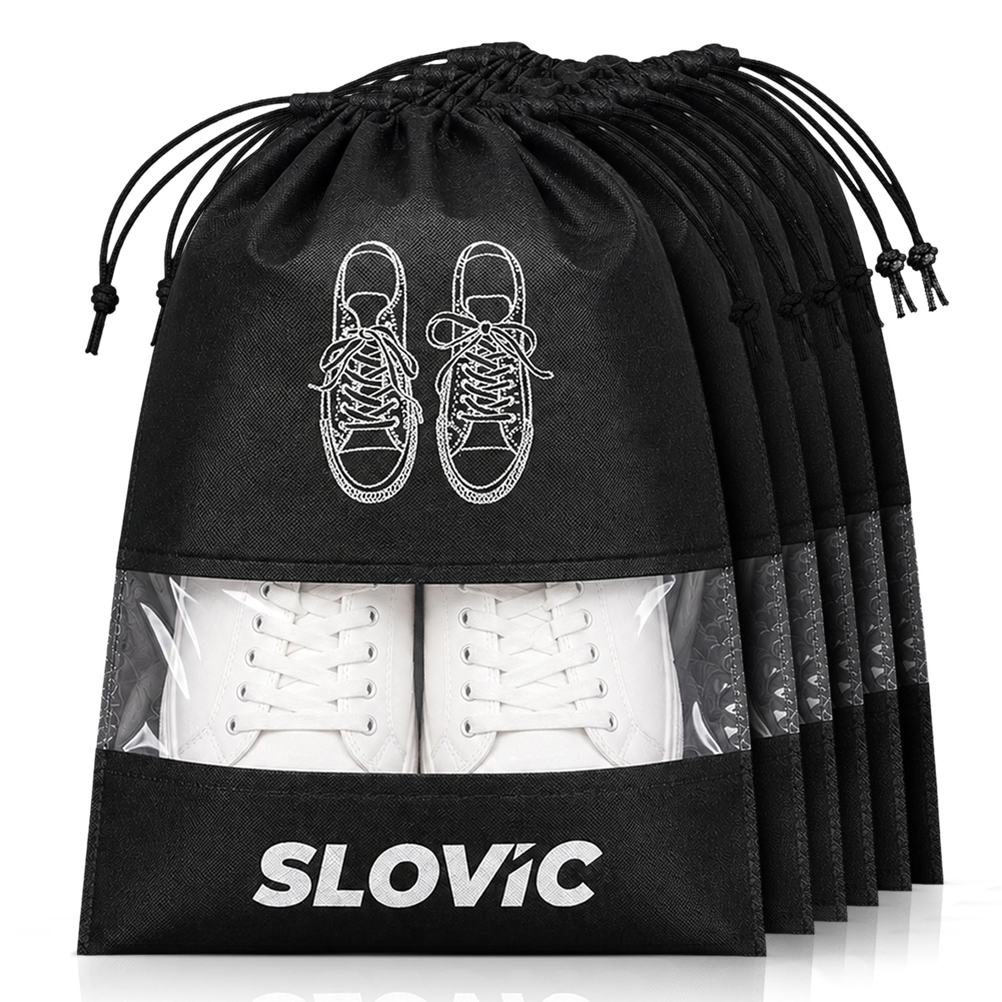 slovic Shoe Bag for Man & Woman [Pack of 6] | Durable Shoe Travel Bag for Man | Slipper Cover for Home Storage, Gym & Travel Accessories | Travel Organizers with See-Through Window-picture-9