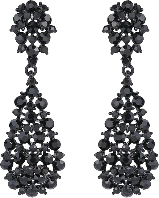 EVER FAITH Women's Austrian Crystal Art Deco Vintage Style Dangle Pierced Earrings