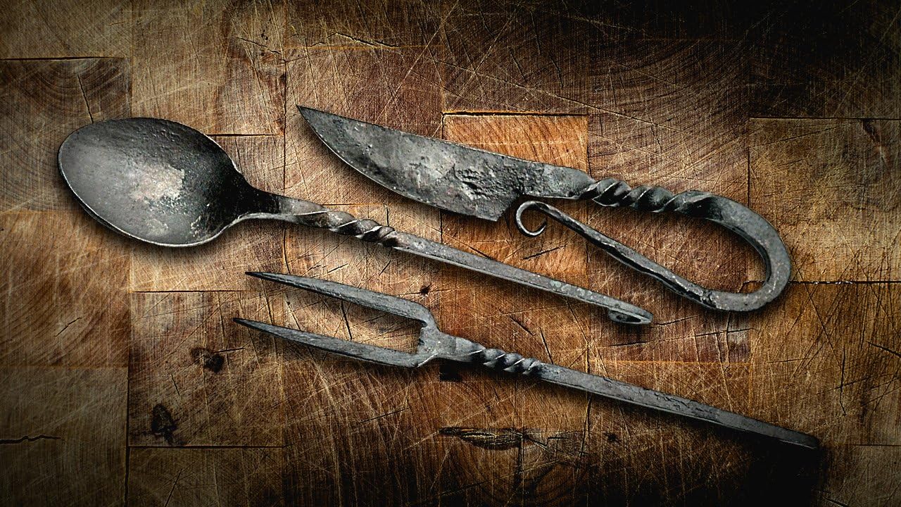 NauticalMart Hand Forged Medieval Eating Utensil Set