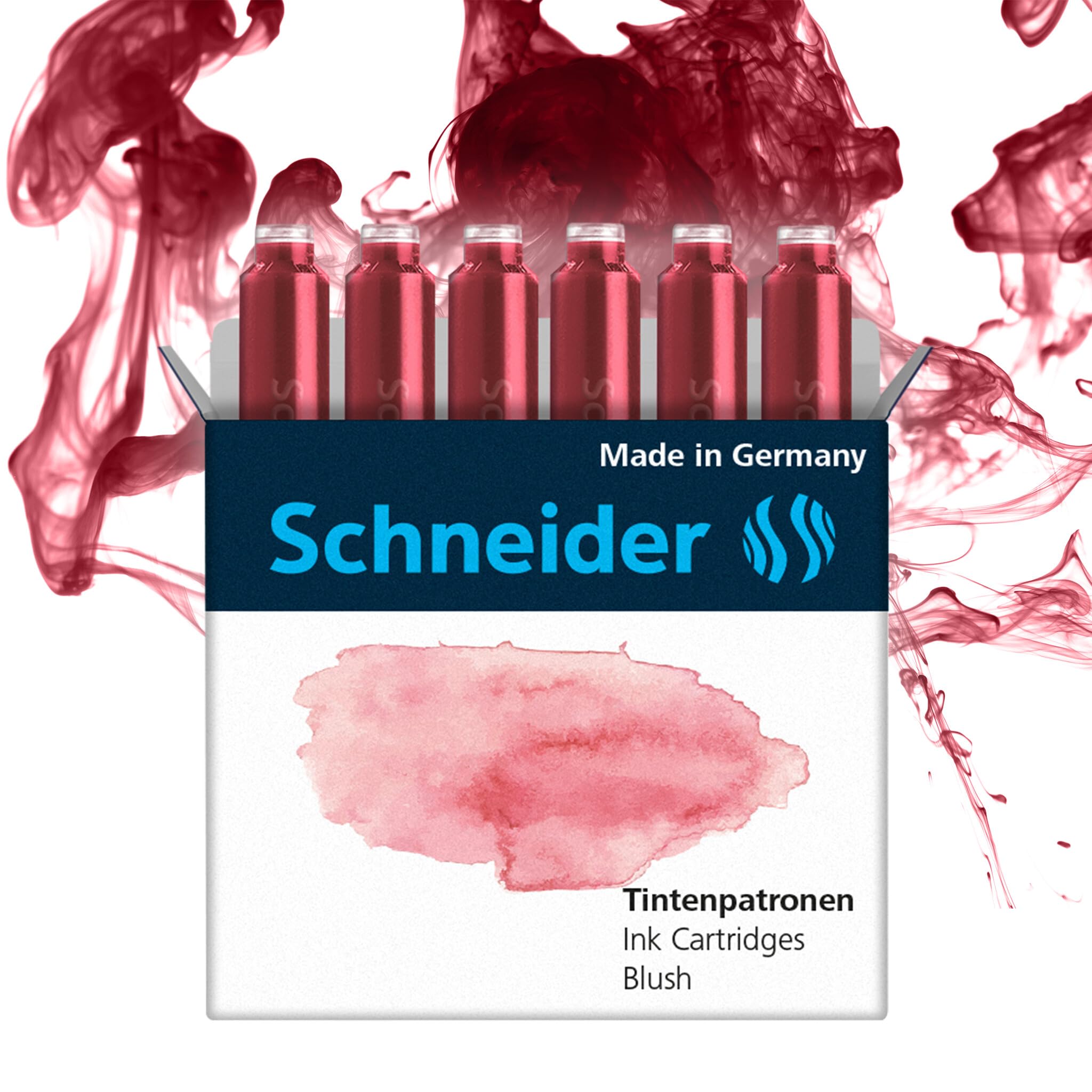 Schneider Pastel Ink Cartridge (Standard Ink Cartridges for Fountain Pen) Blush Pack of 6