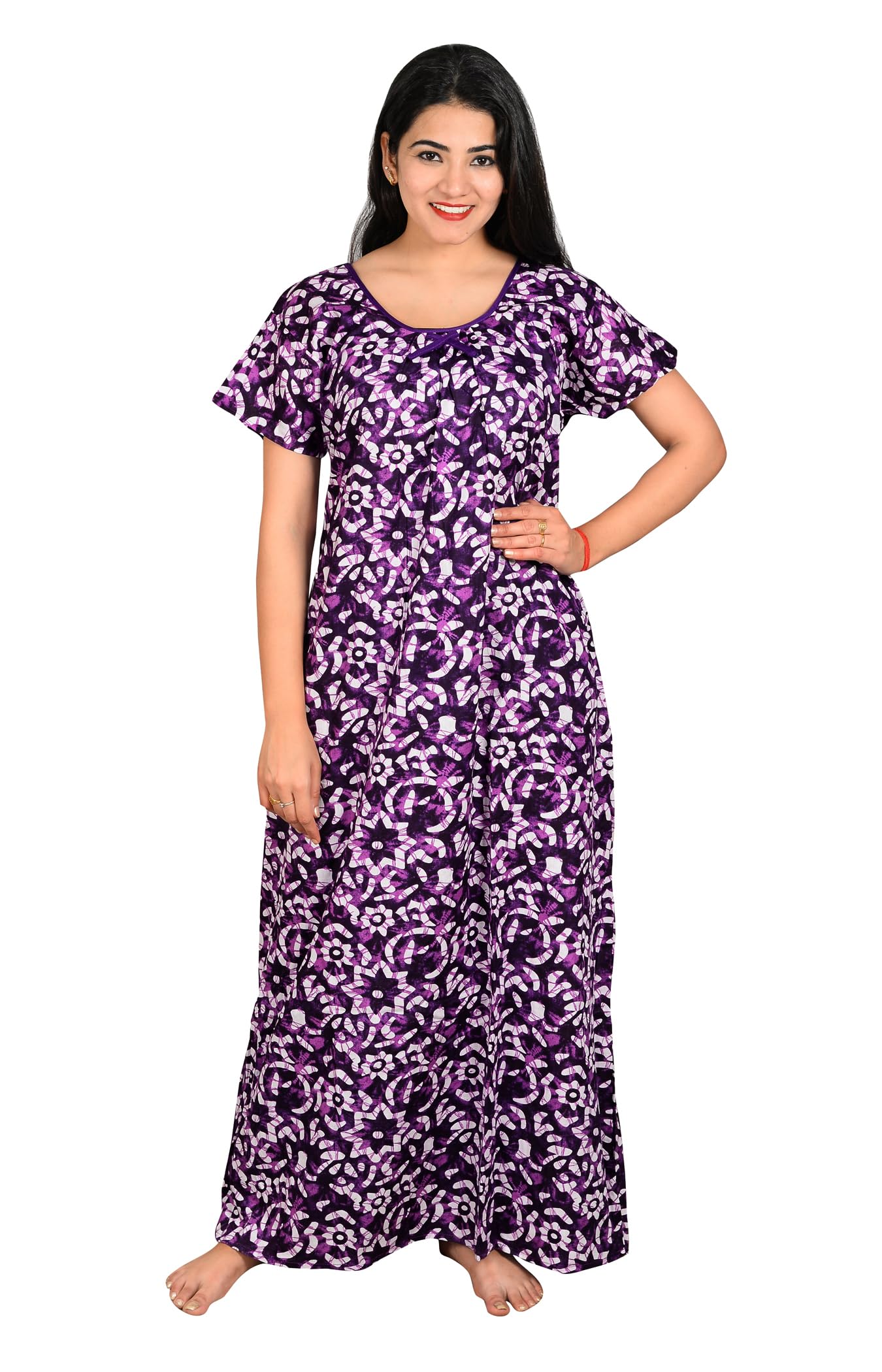 Womens Pure Cotton Nighty Jaipuri Printed Nighty, Maxi, Night Dress-picture-12