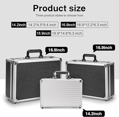 Miniatura 3 de Cajas de seguridad de 16.9 x 12.2 x 6.3 pulgadas, grandes, bolsas de almacenamiento portátiles con bloqueo con doble combinación, caja de bloqueo