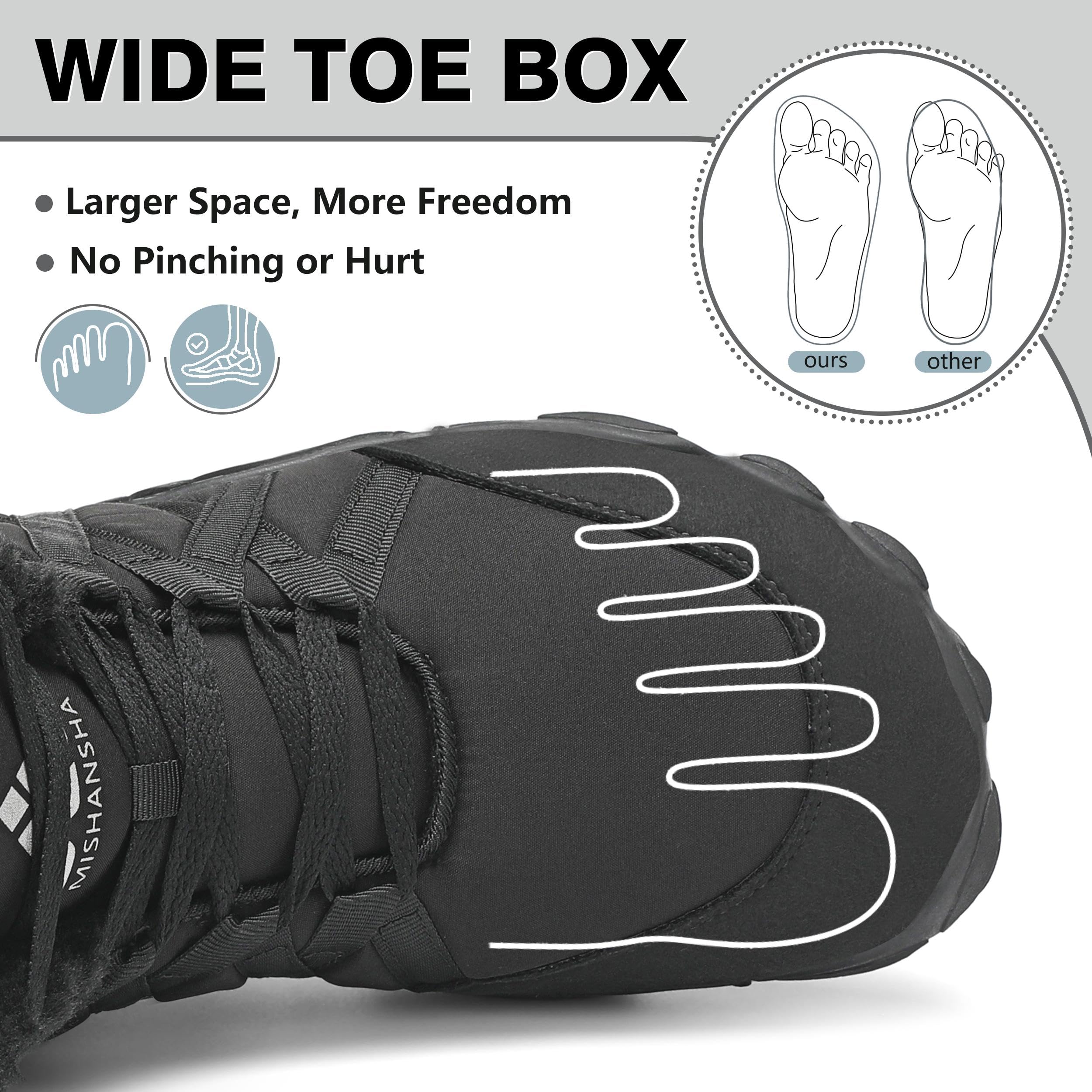 MISHANSHA Barefoot Scarpe Invernali stivaletti Uomo stivali Inverno Donna Caldi Comode Antiscivolo Gr.36-48EU