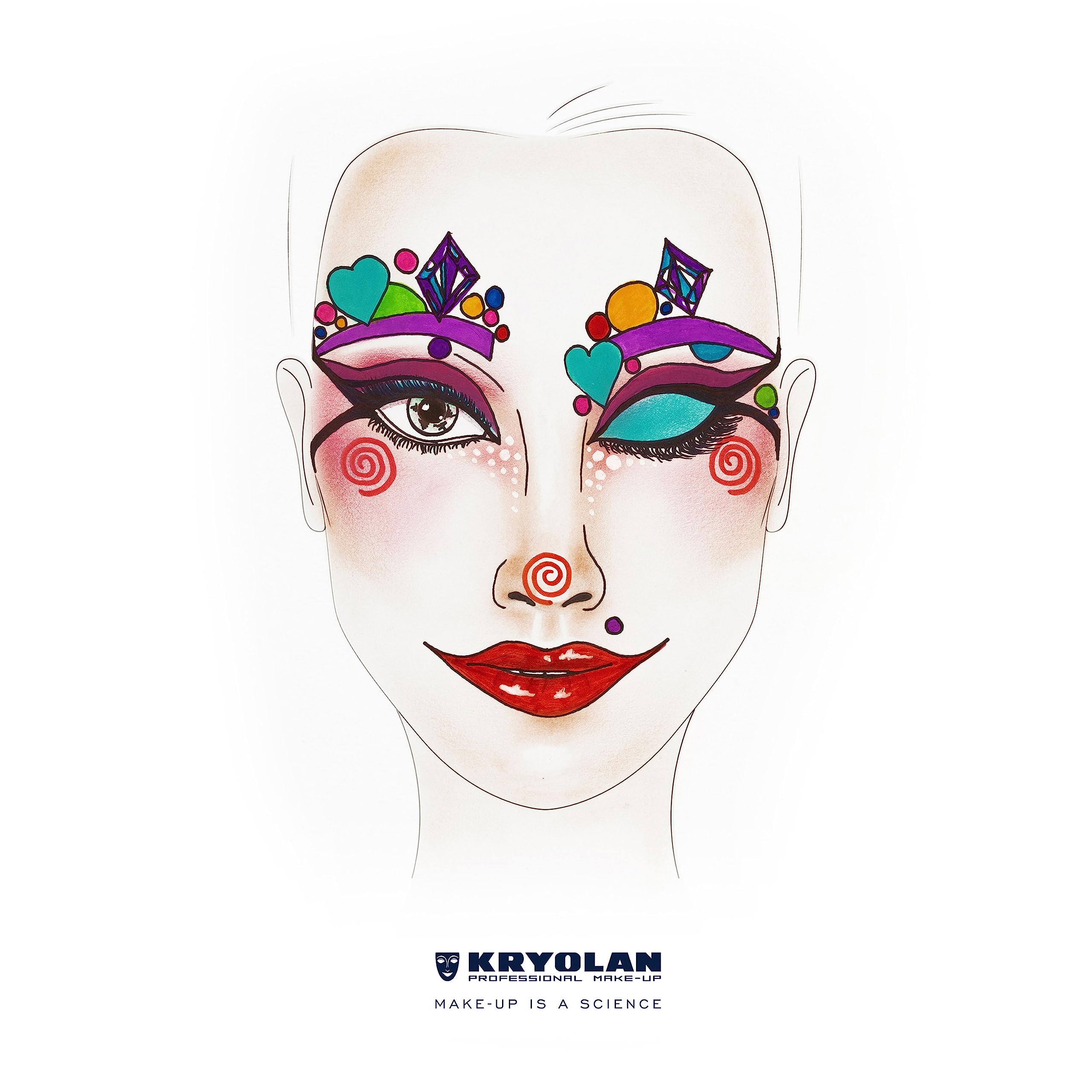 Kryolan Pintura Water Color Palette mit Pinsel und Schwamm - Pintura 2 - 6 Farben, Waschbar, Vegan, ohne Parfüm, ohne Parabene, Glutenfrei - ideal für Kinderschminke, Party, Karneval, Halloween