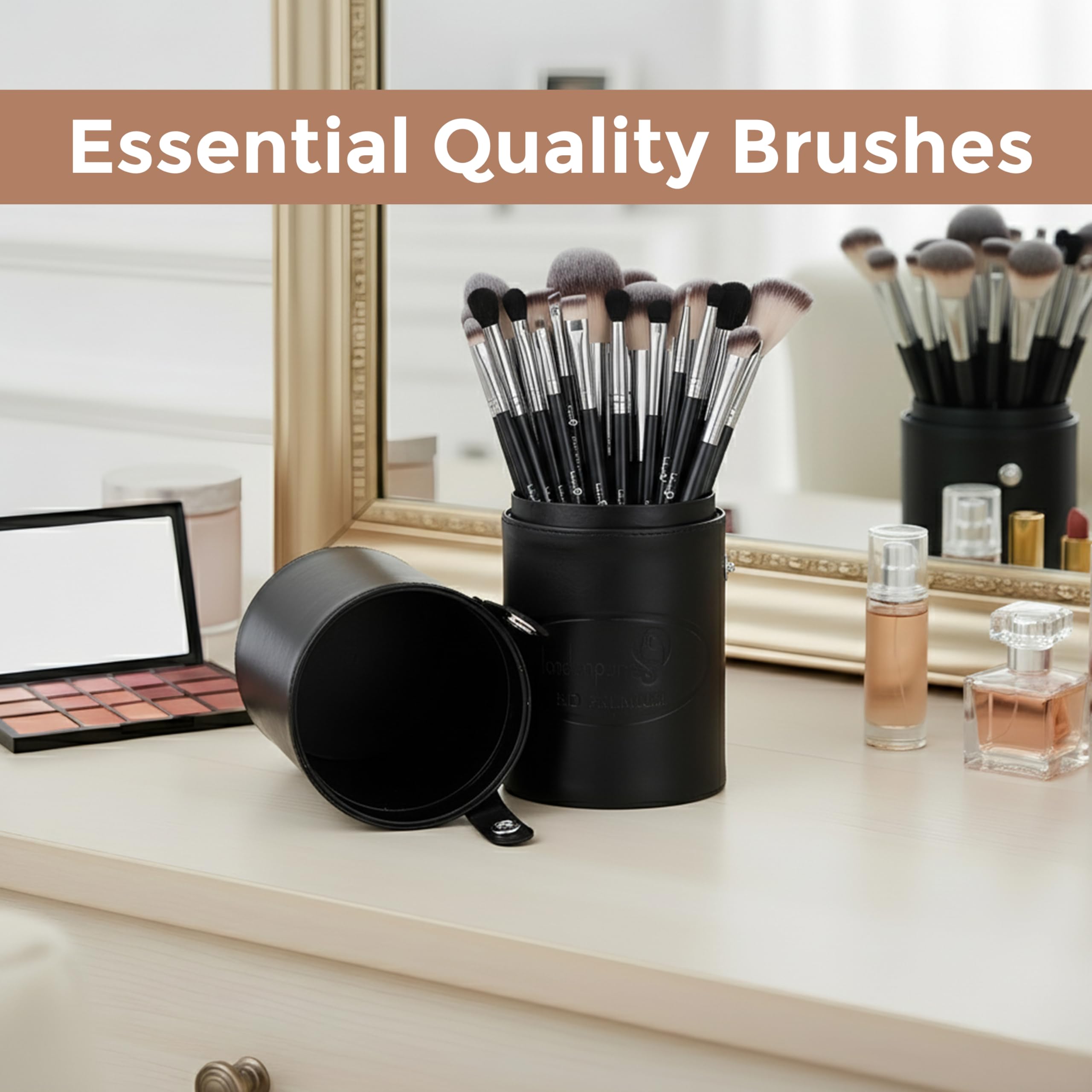London Prime - Set di 20 pennelli professionali per trucco, kit completo con fondotinta, correttore, cipria, sfumatura, ombretto, impacco viso, illuminante, eyeliner, labbra, tinture per capelli e