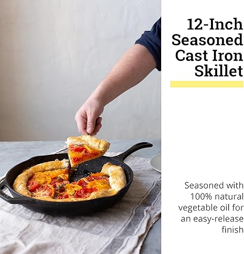 Miniatura 2 de Lodge Sartén de hierro fundido de 12 pulgadas, colección Chef, sellado perfecto, asas ergonómicas, retención superior del calor, utensilios de