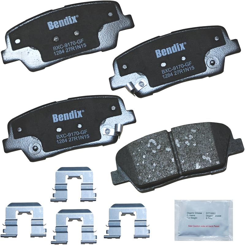 Jogo de pastilhas de freio cerâmicas traseiras Bendix Priority 1 CFC1284 para modelos selecionados
