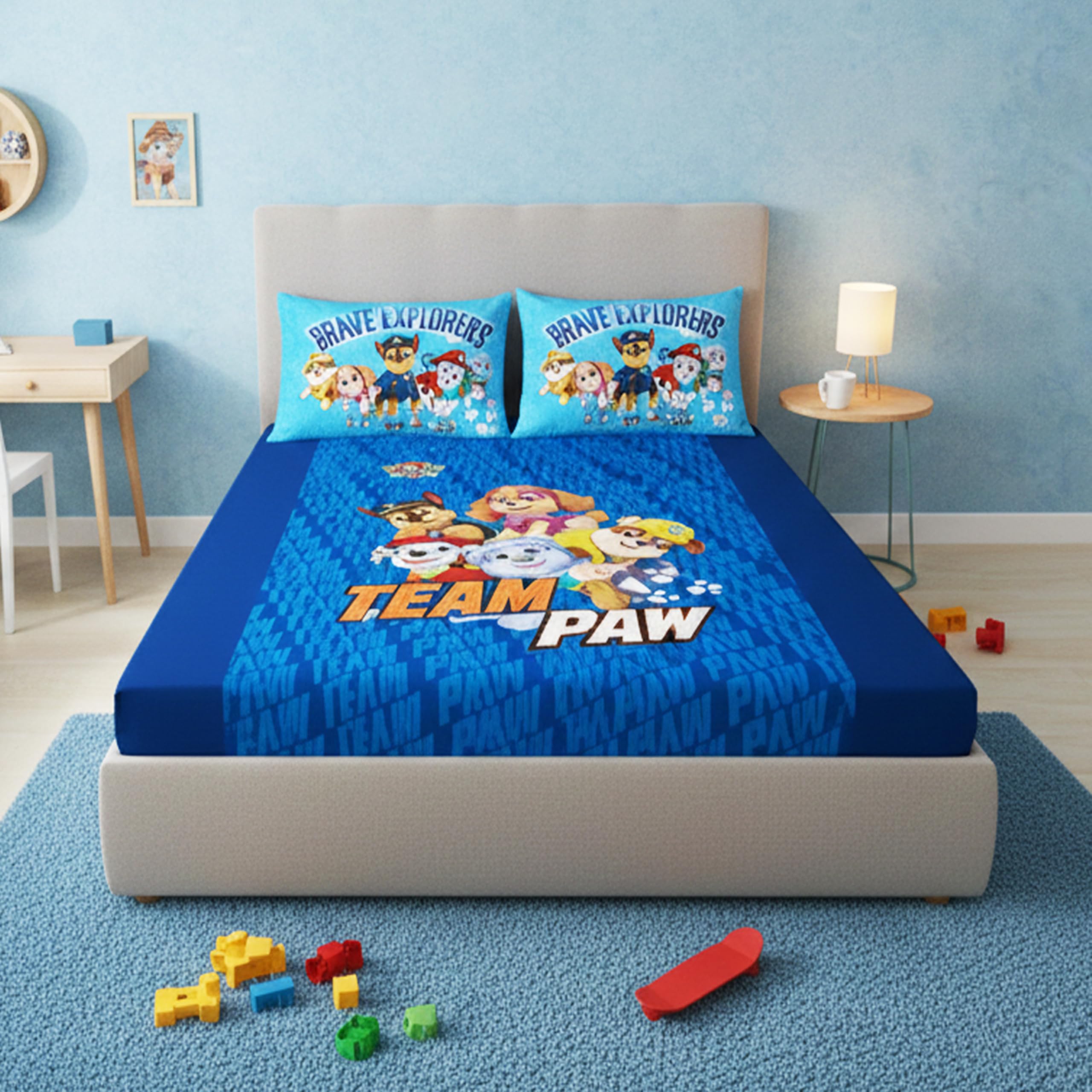Paw Patrol Team Power Double bedsheet with 2 Pillow Cover-image-7