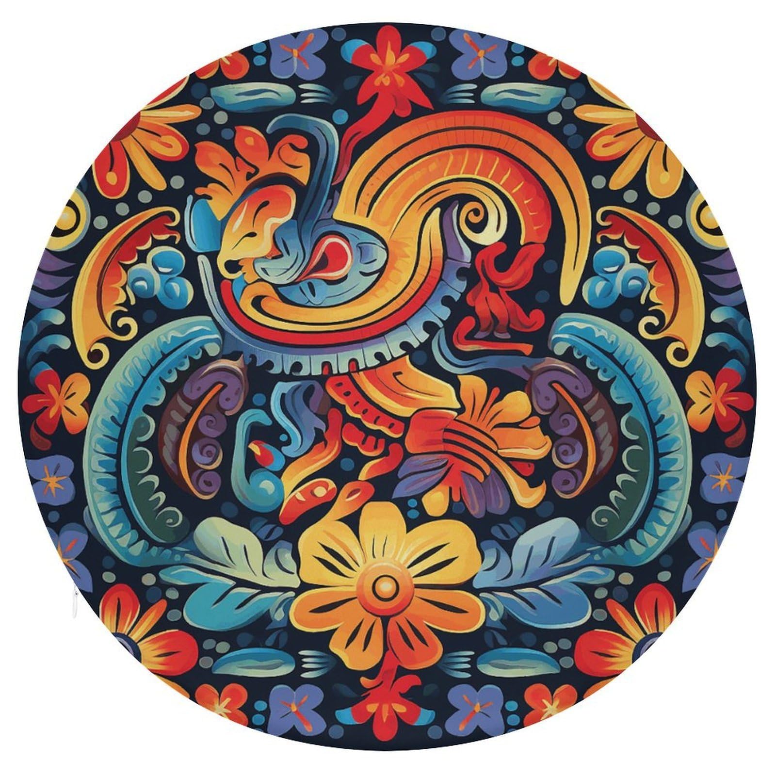 Wsoihfec Style Mexican Seat Cushion Round Chair Pad