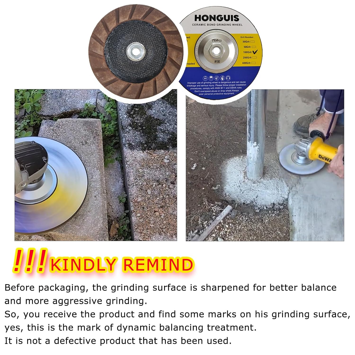 7 inch Transitional Concrete Grinding Wheel,5/8"-11 Arbor Ceramic Bond Cup Wheels for Concrete Smoothing Polishing,100 Grit