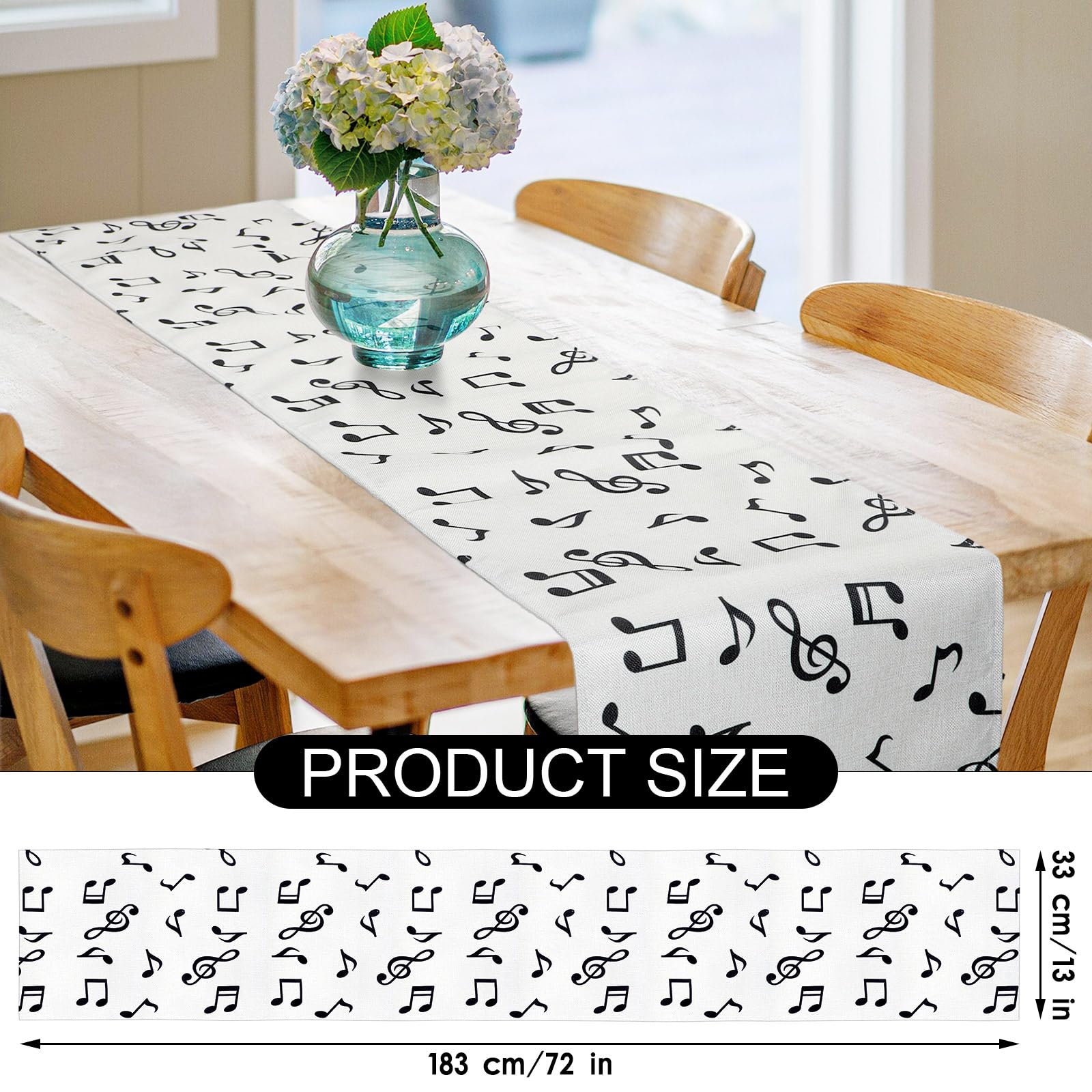 HOARBOEG Piano Music Tablecloth, Piano Keys Music Themed Print, Rectangular Table Cover For Dining Room Kitchen Decor, 55"*31.5 - View #5