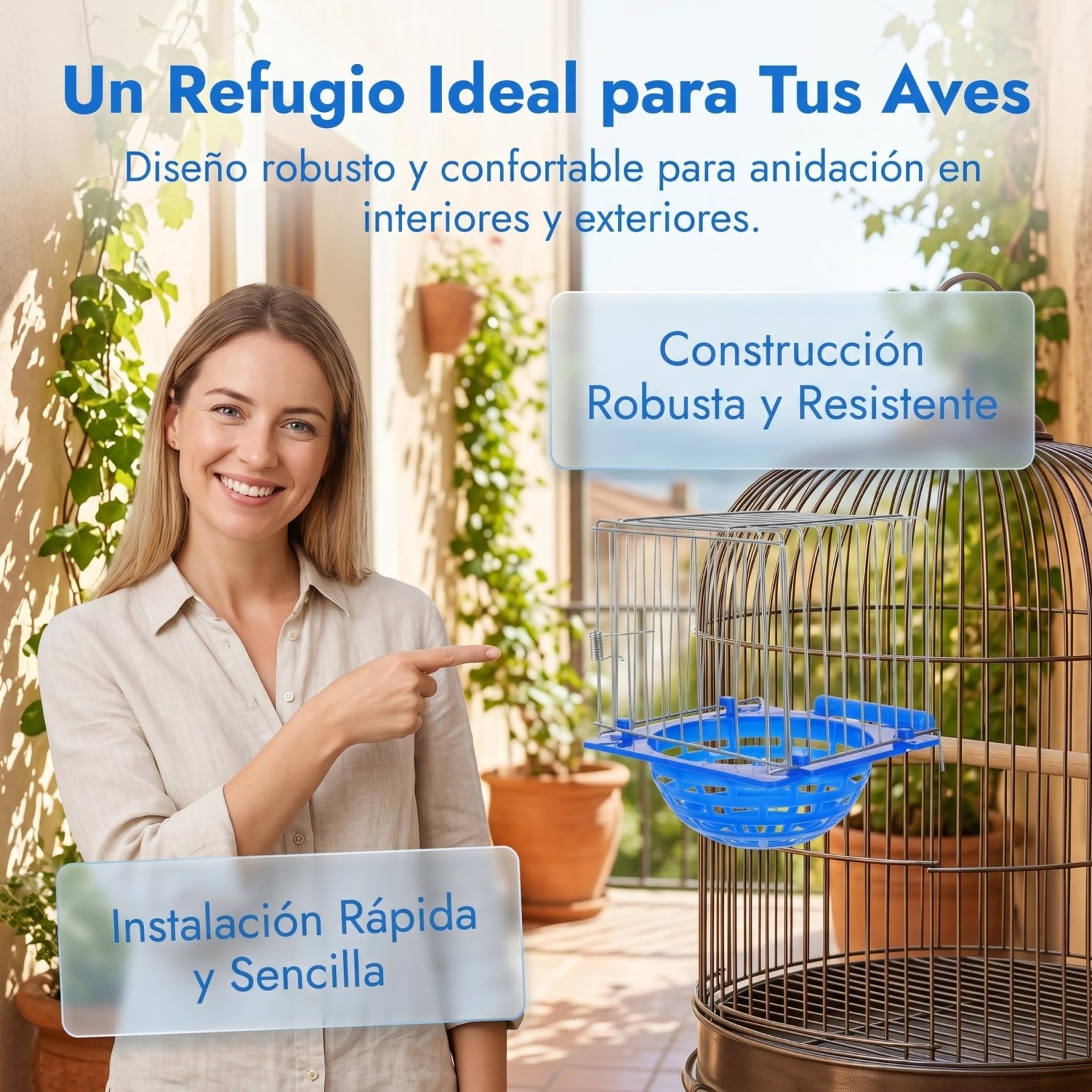 BESPORTBLE Caja Nido para PáJaros 2 Piezas Cuenco De AnidacióN para Canarios Y Loros Nido Colgante para Jaula FáCil InstalacióN Y Material Resistente para Uso En Interiores Y Exteriores