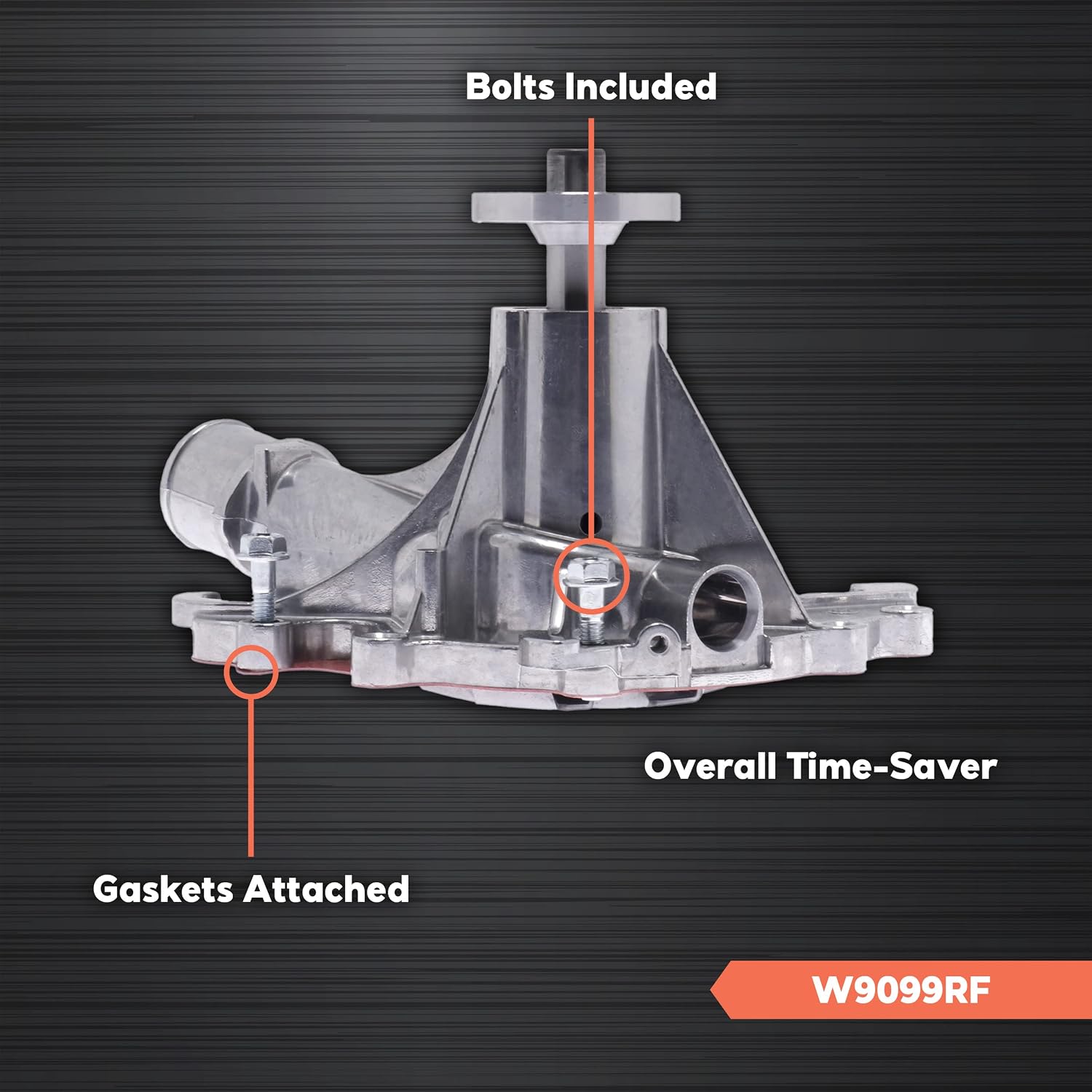 Carter Fuel Systems Rapid Fit Pre-Mounted Ready to Install New Replacement Water Pump For 1996-2004 Ford Mustang, Ford Thunderbird, and Mercury Cougar 3.8L Engine (W9099RF)