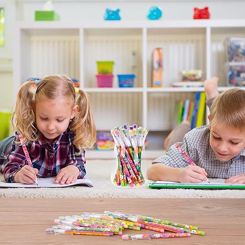 Miniatura 6 de Kolewo4ever HB - Lápices de Pascua translúcidos multipunto, multicolor, no afilables, lápices de plástico desplegables, conejo, huevos impresos, 4