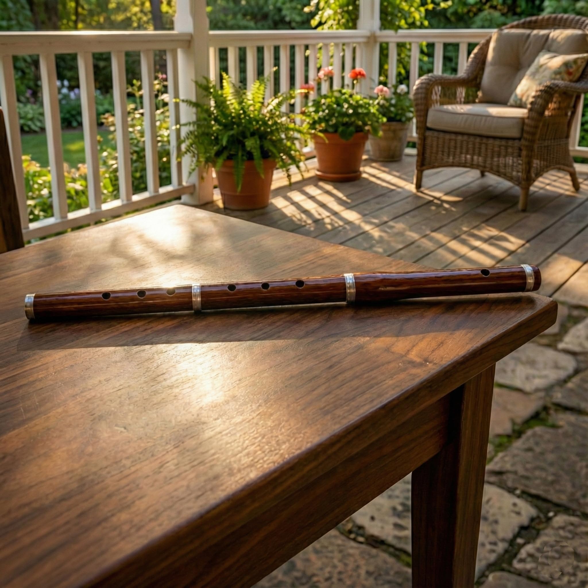 Flauta irlandesa D de palisandro con estuche de tres partes instrumentos musicales de viento