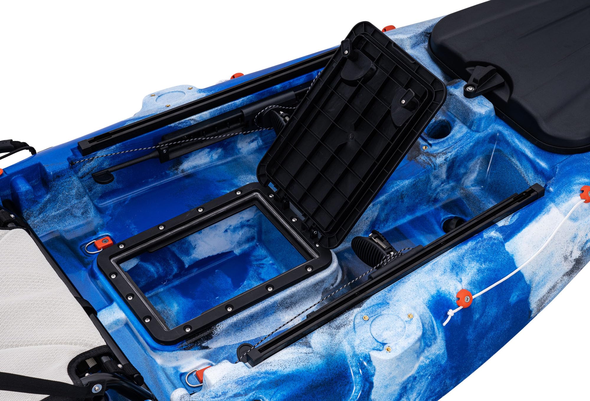 Galaxy Cruz Ultra 292 cm Angelkajak – Stabiler Sit-on-Top Kajak mit Hochsitz, Steuerungssystem und Paddel – 1 Person, Midnight Storm
