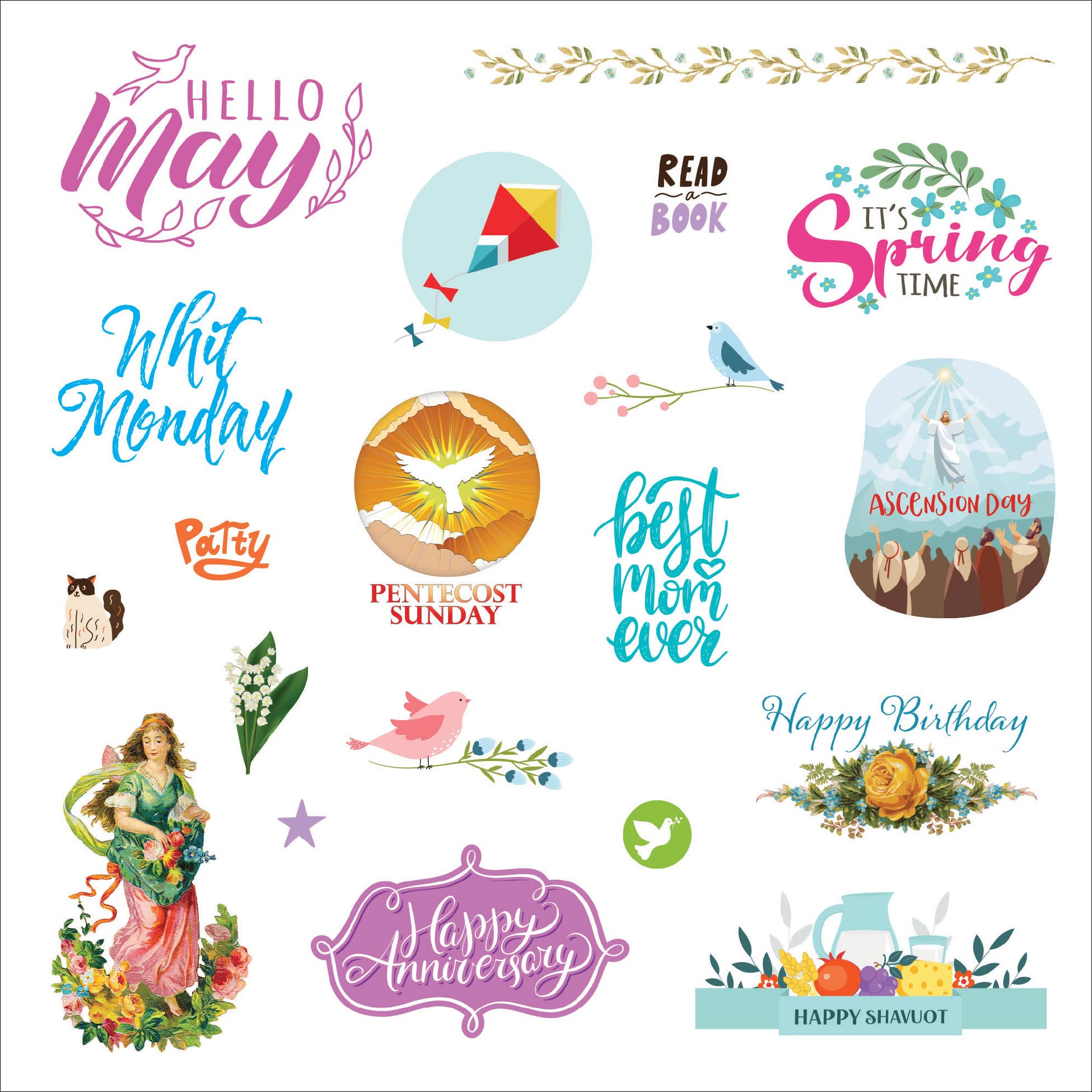 A Year in Stickers: Fun Pictures and Words to Highlight Celebrations