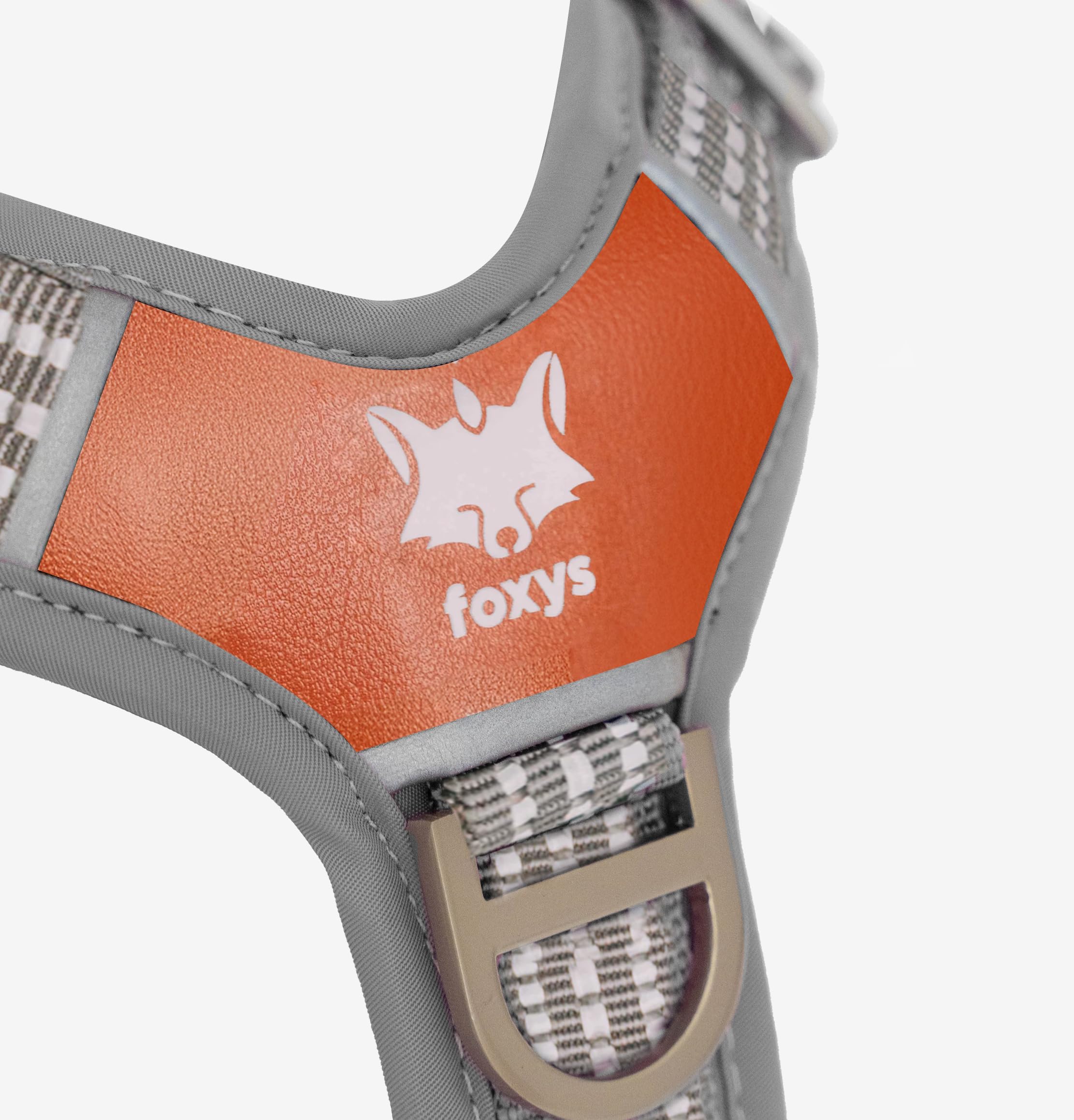Foxys® CountryFox™ Pro, ergonomisches Hundegeschirr, robust, gepolstert, leicht und verstellbar, Grau, Größe L