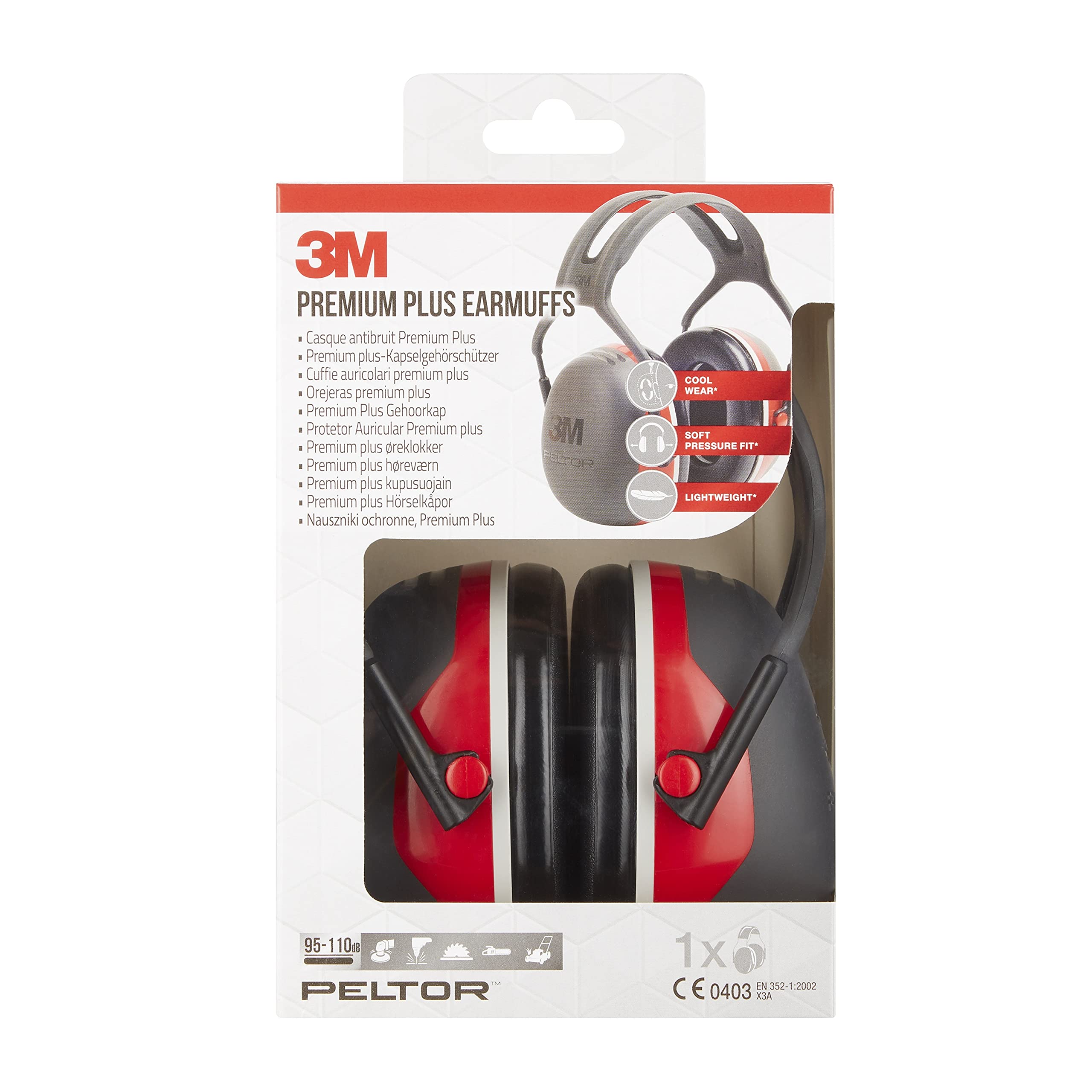 3M Peltor Coquilles antibruit premium plus X3A, 95 à 110 dB
