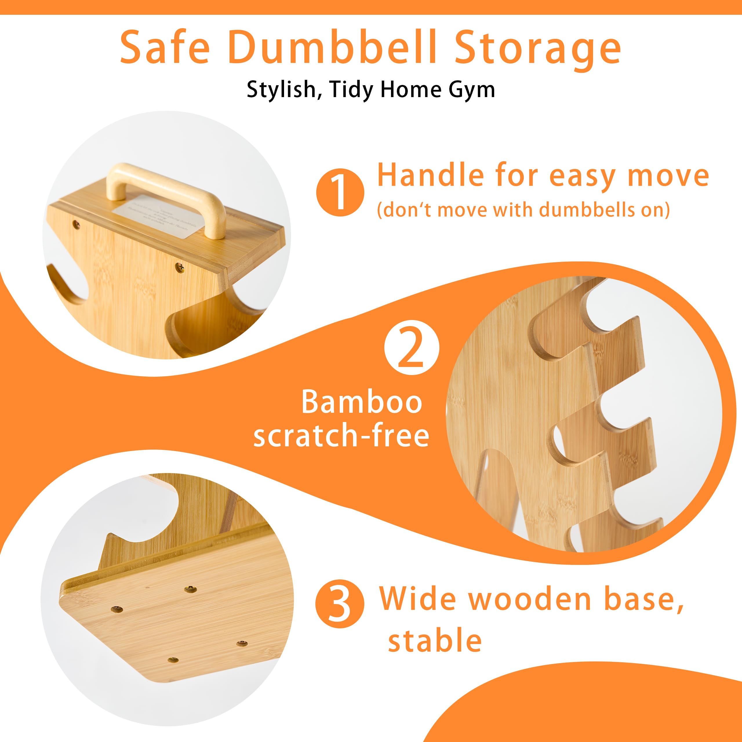 Holz-Hantelständer im A-Rahmen – 4-Etagen Gewichthalter für 3–7-kg Hanteln, Platzsparendes Fitness-Rack mit Tragegriff, Stilvolles Geschenk für Fitnessliebhaber (Hanteln separat erhältlich)