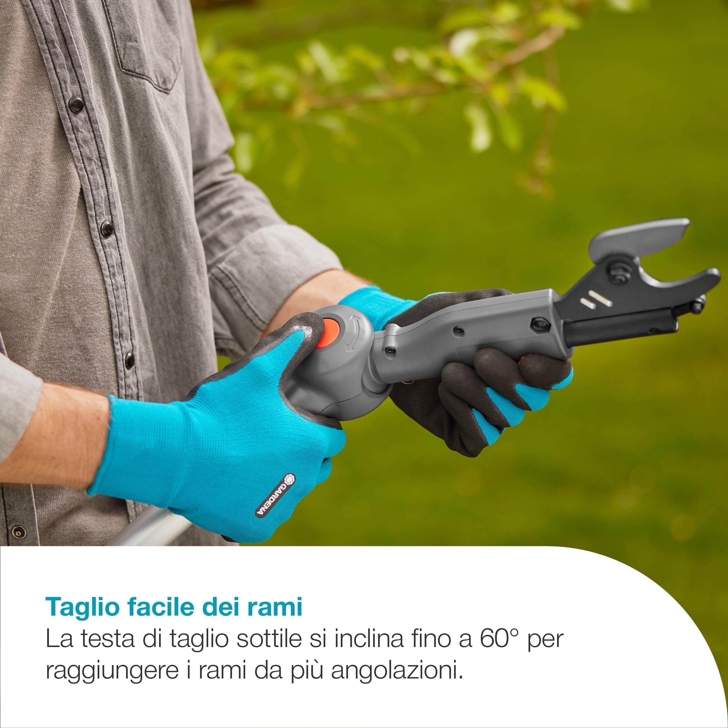 Gardena Troncarami Telescopico A Batteria HighCut 250/18V P4A Set Pronto all'Uso: Telescopico, Fino a 4 m di Distanza, Lame in Acciaio, Testa Girevole, Senza Fili (14774-20)