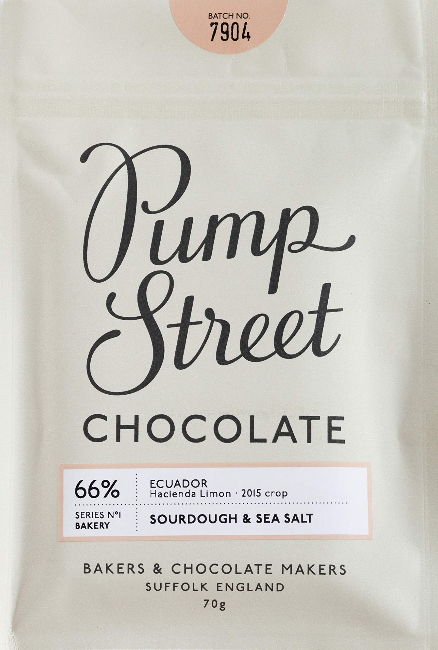 Pump Street Bakery, Sourdough & Sea Salt, 66% dark chocolate bar