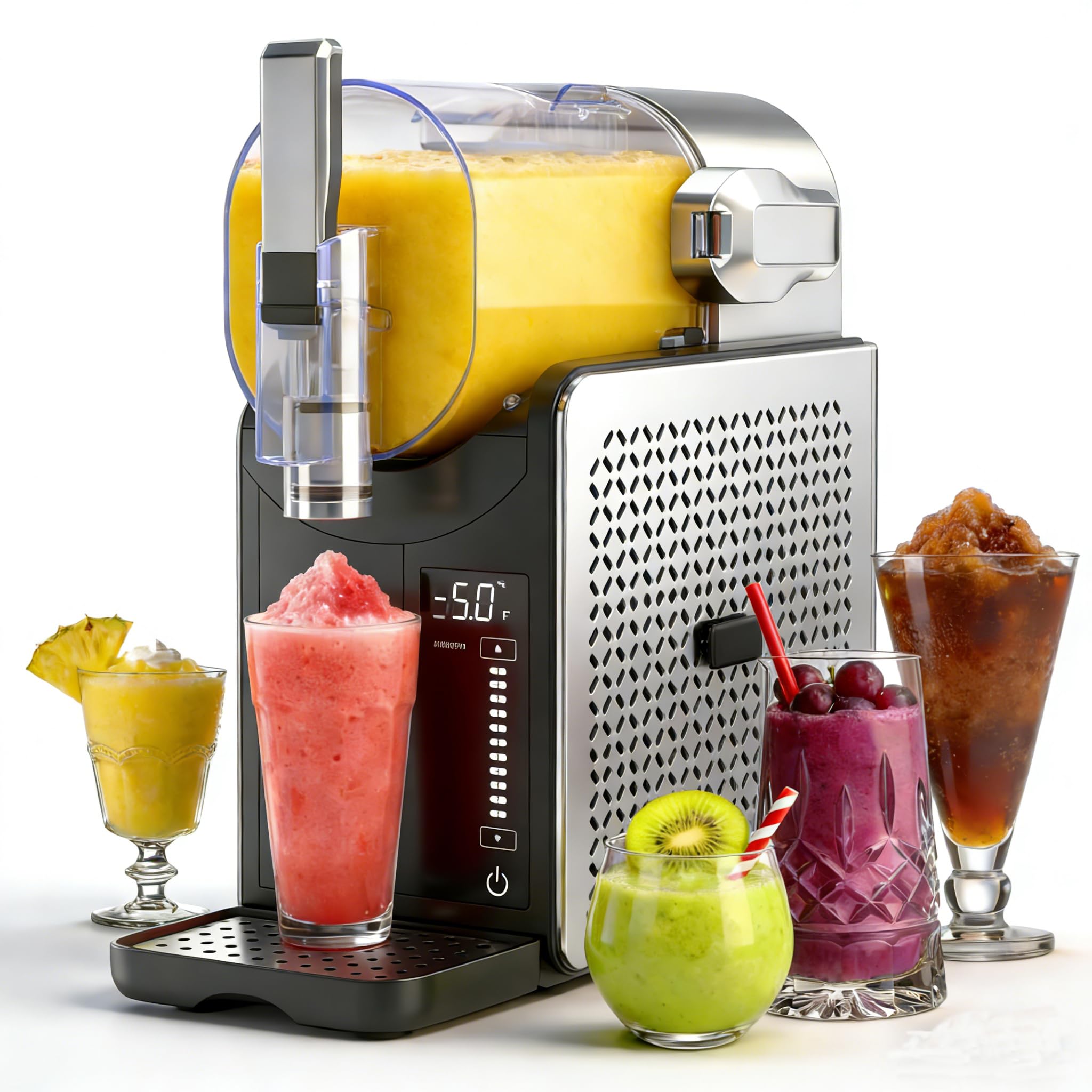 Máquina de granizados para el hogar, tecnología RapidChill de 1,9L, 5 programas inteligentes y apta para lavavajillas, sin hielo ni ingredientes calientes, para granizados, granizados con alcohol
