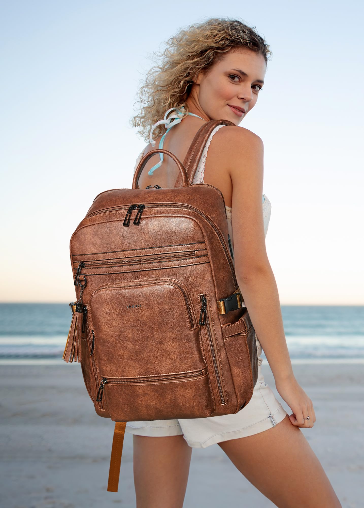 Shrrie Mochila de viaje para portátil de 17 pulgadas, gran capacidad 28L