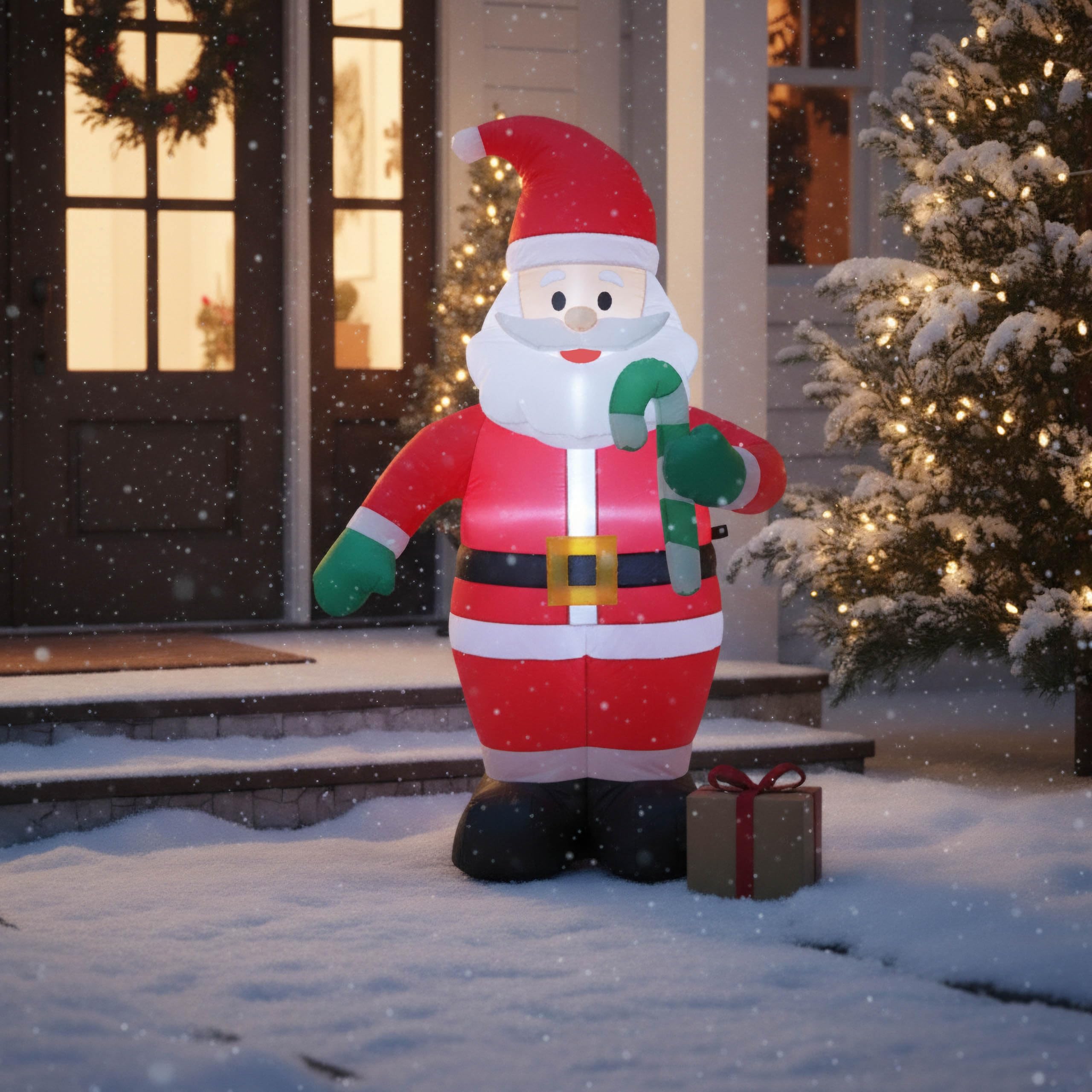 sarcia.eu Hinchable Papá Noel, LUZES LED, Hinchable, Decoración de jardín, Grande 120 cm (B)