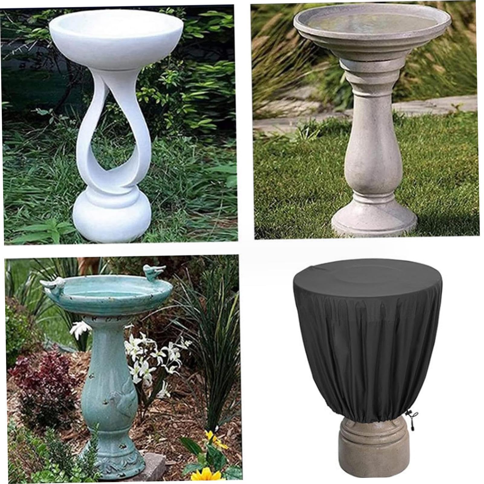 ZPSHYD Waterdichte fontein cover tuin fontein cover, 210D zilver gecoat Oxford doek waterdicht standbeeld zonnescherm voor buiten terras, beige en koffie