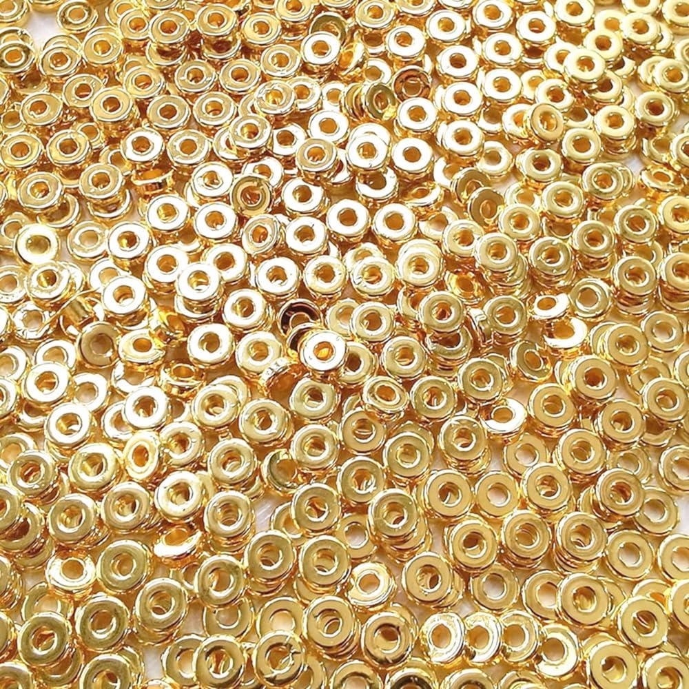 6mm Flat Round Spacer Beads, Clay Beads for Bracelets Making Kit, Heishi Polymer Flat Disc Spacer Beads for Jewelry Making, Clay Beads for Jewelry Making Gold Beads Silver (3000pcs) - Image 7