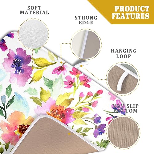 Vista 32 de Tapete de secado de platos de árbol de Navidad, muñeco de nieve, para encimera de cocina, de 16 x 18 pulgadas, tapete de secado de microfibra