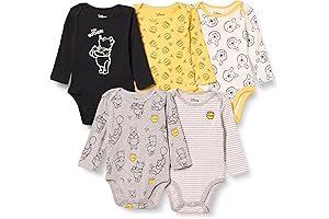Disney, Marvel, and Star Wars Unisex Babies' Long-Sleeve Bodysuits, 5-Pack
