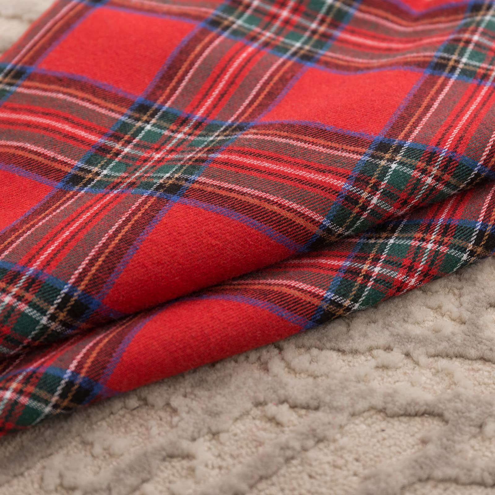Juego de 4 fundas de cojín de tartán escocés de Navidad, cojines de cuadros rojos, clásicos y duraderos, suaves y cómodos, se pueden usar en el sofá del salón (tartan grande, 45 * 45 cm)