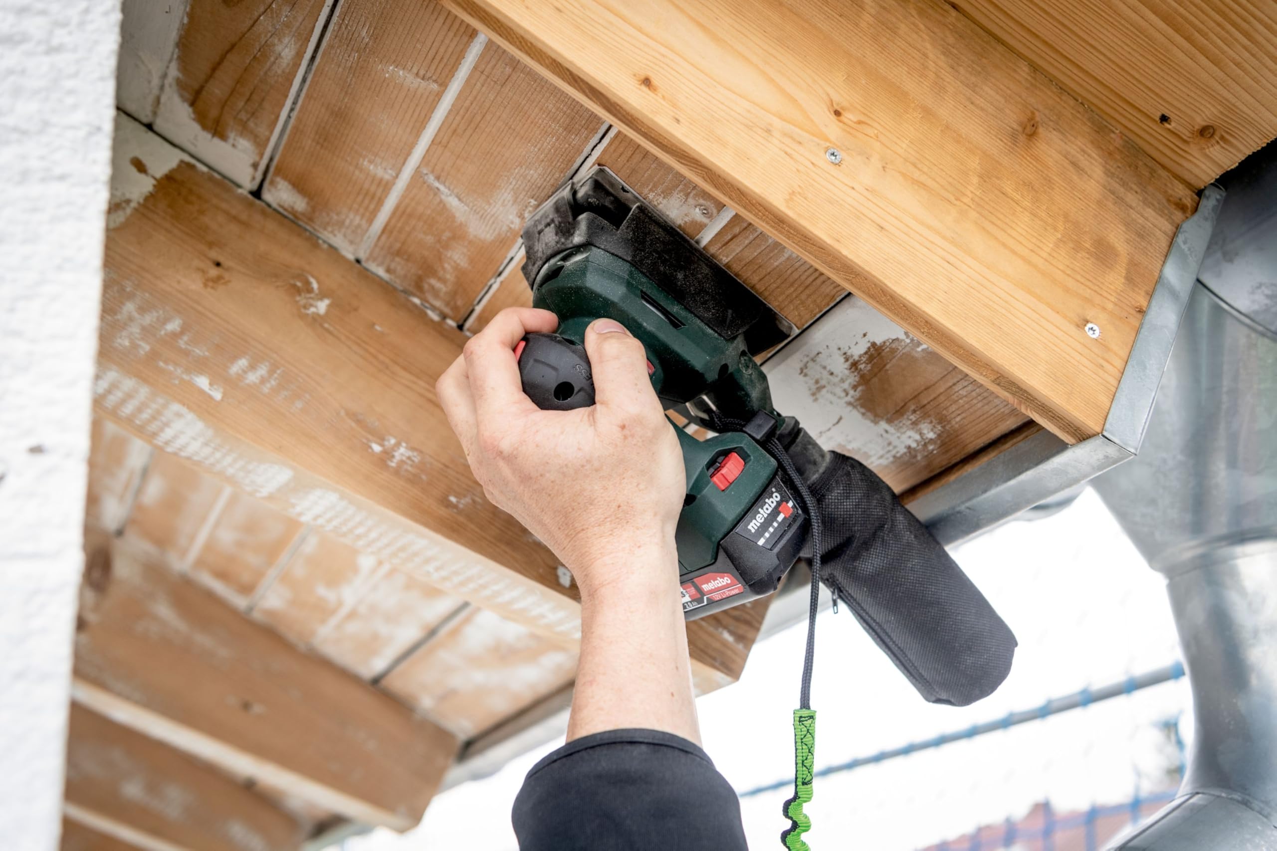 metabo Akku-Sander PowerMaxx SRA 12 BL - 12 V, 80 x 133 mm Schleifplatte - Brushless-Motor, kompakt & leicht, Drehzahlregelung, Staubbeutel, Softgrip, ideal für Holz & Metall - Inkl. Zubehör & metaBOX