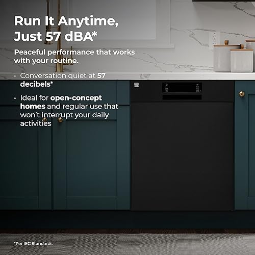 Miniatura 7 de Kenmore 22-14589 Lavavajillas integrado de 24 pulgadas  UltraWash, SmartWash, Sanitize Enjuague, SmartDry y detección de fugas  14 ajustes de lugar