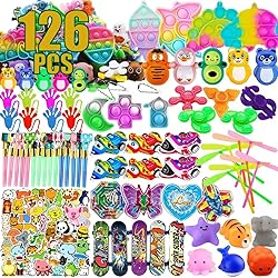 Dilycery 126 Pcs Treasure Box Toys for Classroom, Prizes for Kids Students, Goodie Bags Stuffers Pinata Filler, Bulk Carnival Prizes, Birthday Party Favors for Kids 4-8
