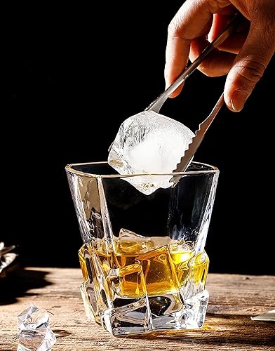 Miniatura 5 de Juego de decantador de whisky y vaso, elegante jarra de licor de 27 onzas con tapón de vidrio sólido adornado y 2 vasos de hielo de whisky a juego,