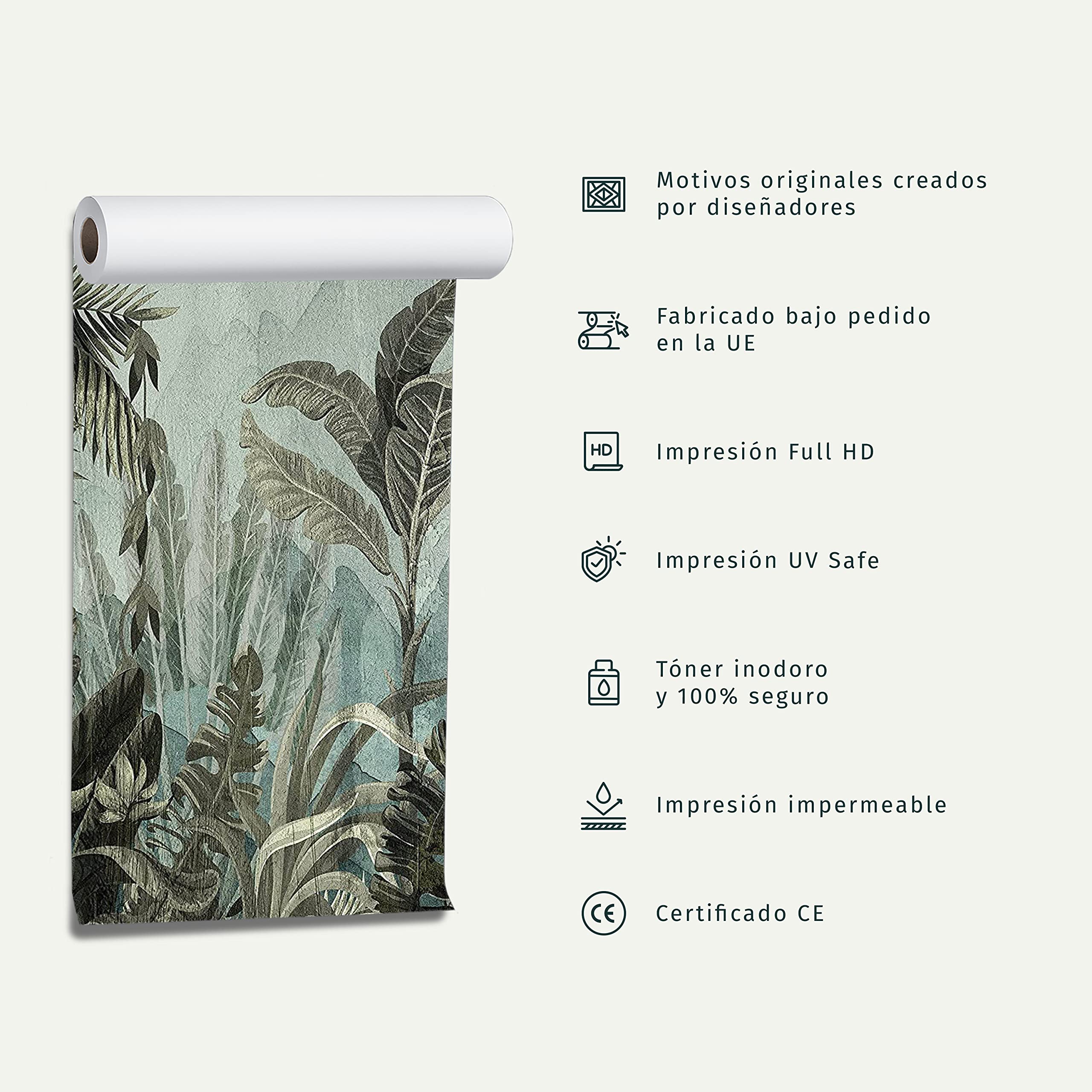 murando PREMIUM Fotomurales Hoja de palma 350x256 cm Papel pintado | tejido no tejido coración Pared corativos Murales morna Diseno Fotográfico Naturaleza Motivo Floral Botánica Selva