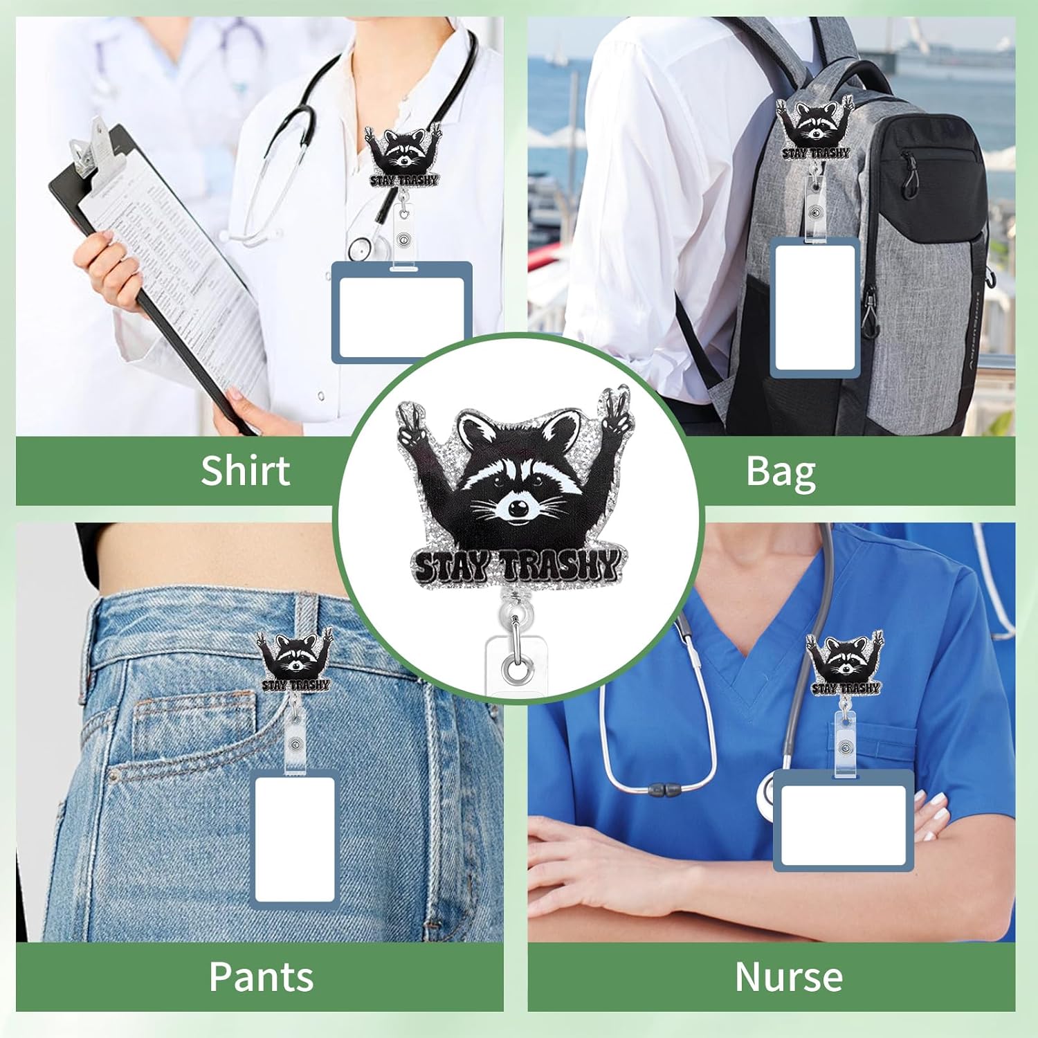 Possum My Neck, My Back, My Anxiety Attack Badge Reel, Funny Badge Reels Retractable, Name Badge Holder Reel ID Clip, Cute Animal Pediatric Decorative for Nurse Nurses Office Worker Teacher Student - Image 6