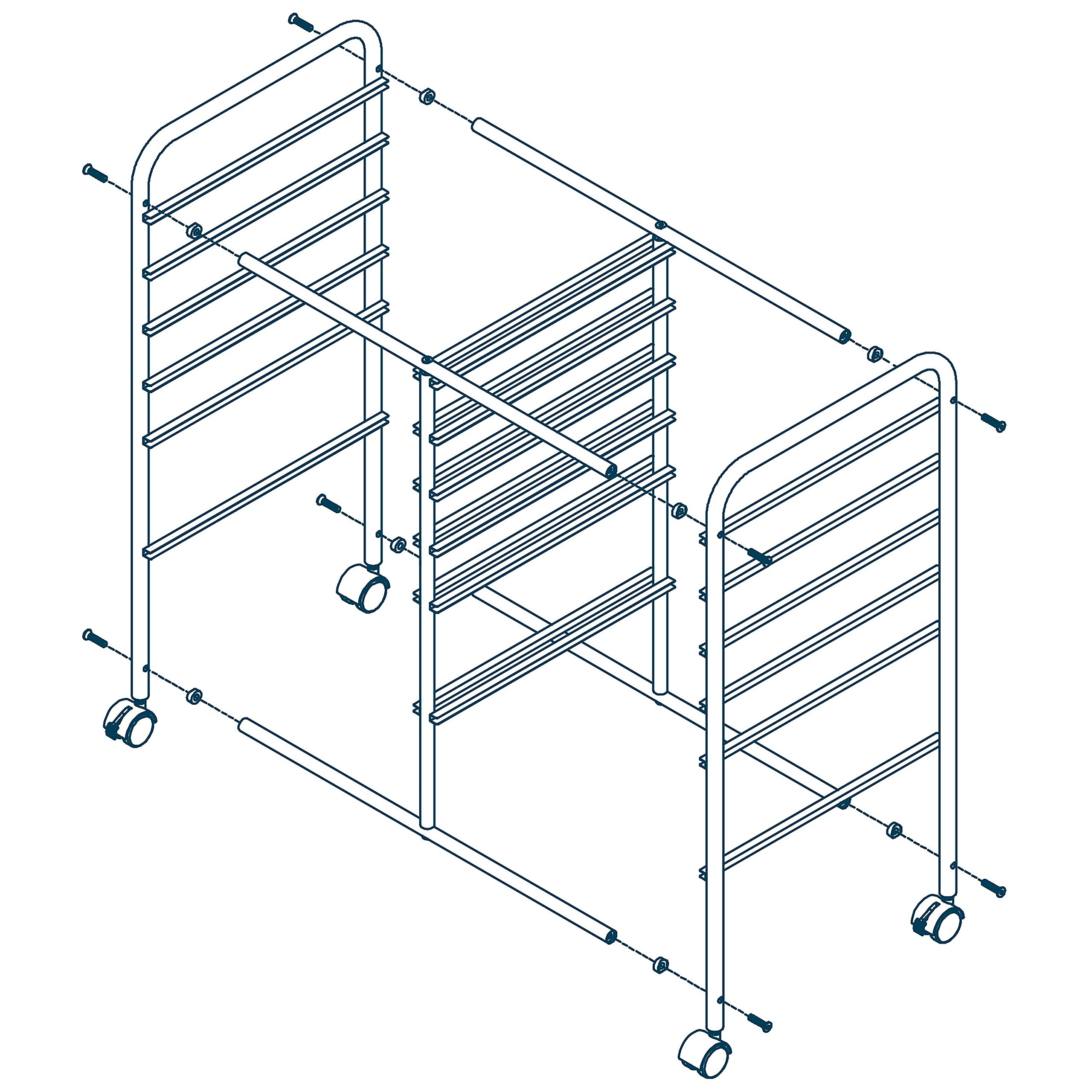 Yaheetech Carro Auxiliar con Ruedas Carrito de almacenamiento Cocina con 12 Cajones Carrito Organizador para Baño Salon Dormitorio Cocina Blanco