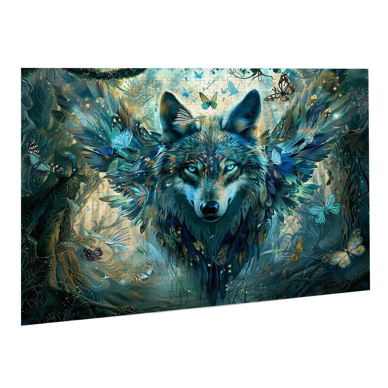 Jigsaw Puzzle, 1000 Pezzi Puzzle Classici, Foresta Puzzle Rilassamento Intelligence, Mpossibile Difficile Puzzles impegnativo per adulti Puzzles per Gioco Familiare, Regalo per Amore Amico Lupo K0F894