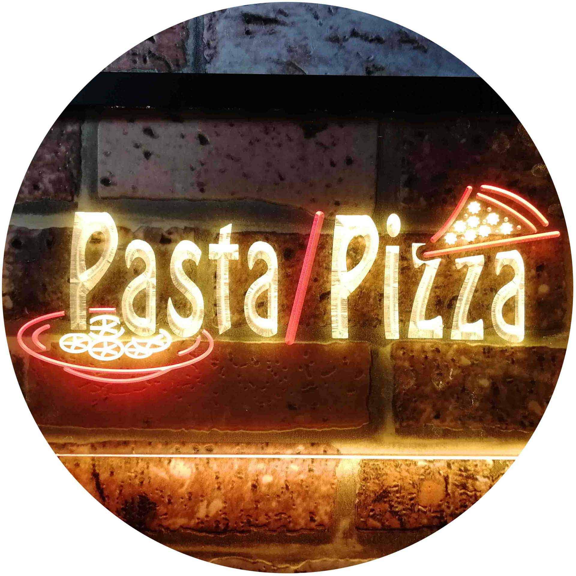ADVPRO Pasta Pizza Shop Dual Color LED Neon Sign Red & Yellow 600 x 400mm st6s64-i0136-ry