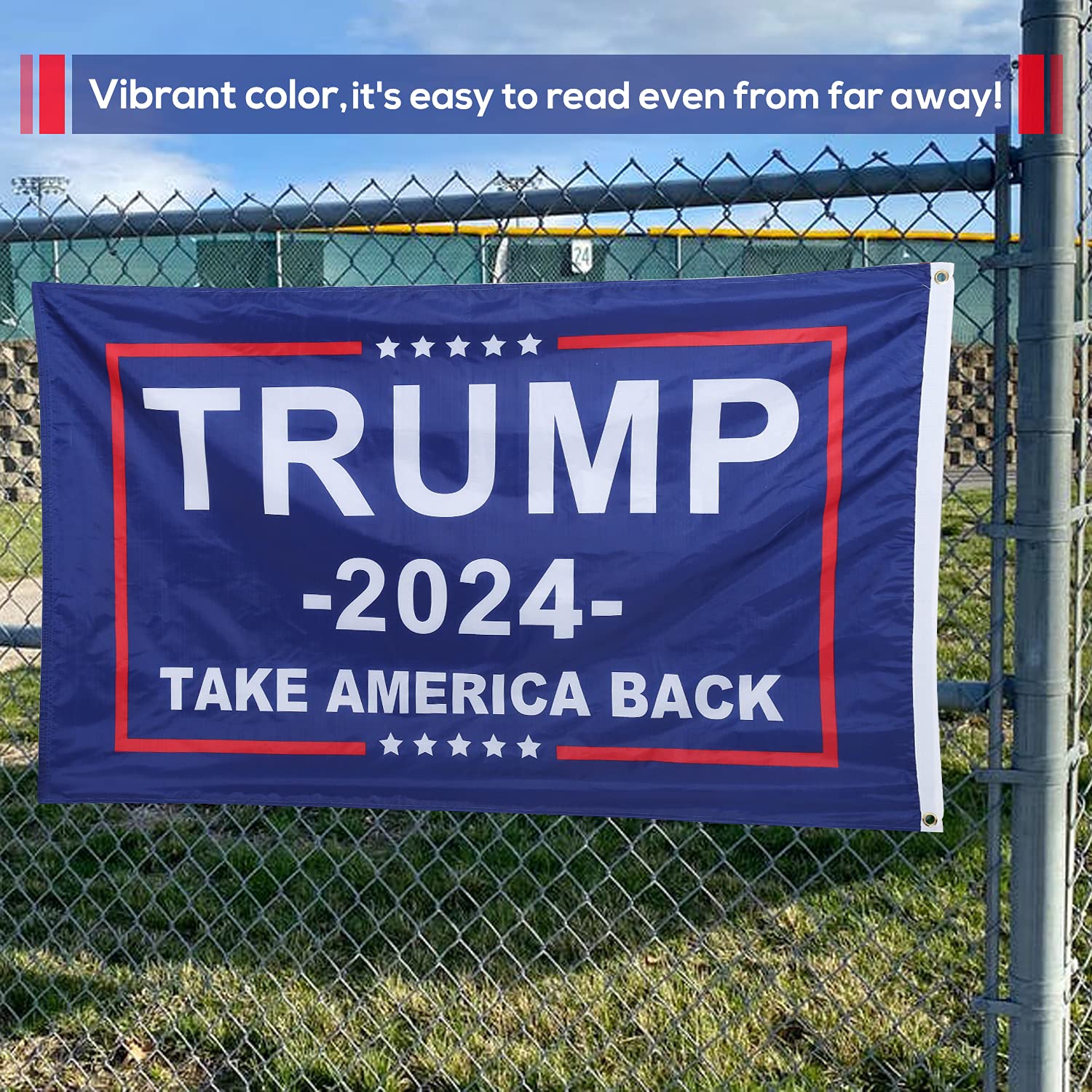 Donald Trump Gartenflagge 2024 – Doppelseitig & Wetterfest